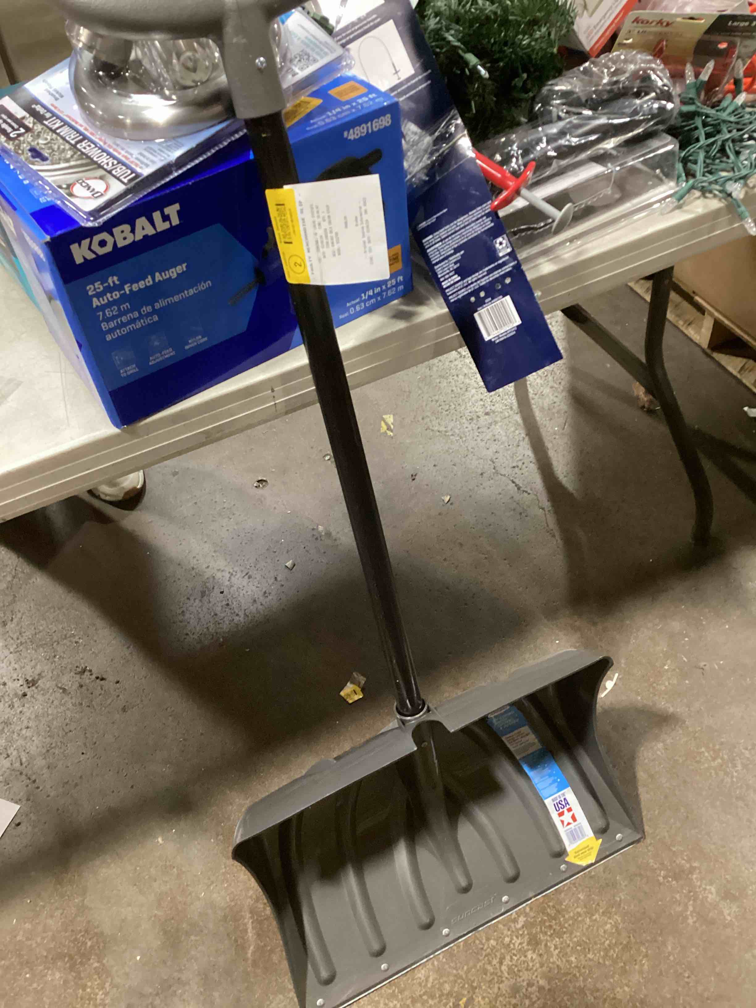 Snow Shovel Heavy Duty for Driveway with Ergonomic Handle to Use Without Backpain for Home Garage Car - Snow Shovel with 18 Inch Blade Large Capacity and 150 Inch Long Ergonomic Handle (Black)