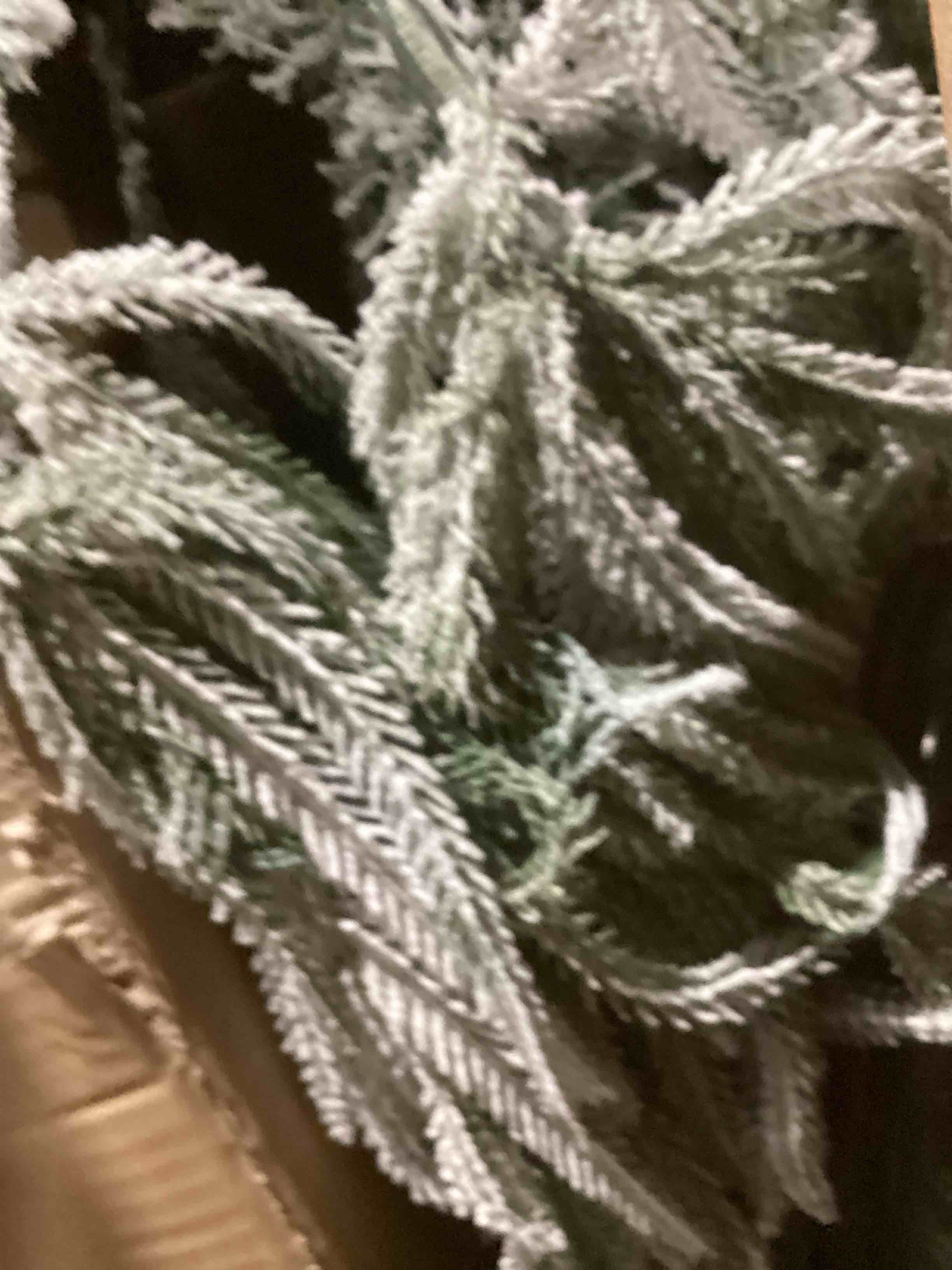Pre-Lit Snow-Flocked Pampas Christmas Tree with Branch Tips & Feathers, and Lights