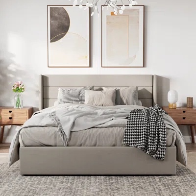 47.6” linen upholstered bed wayfair