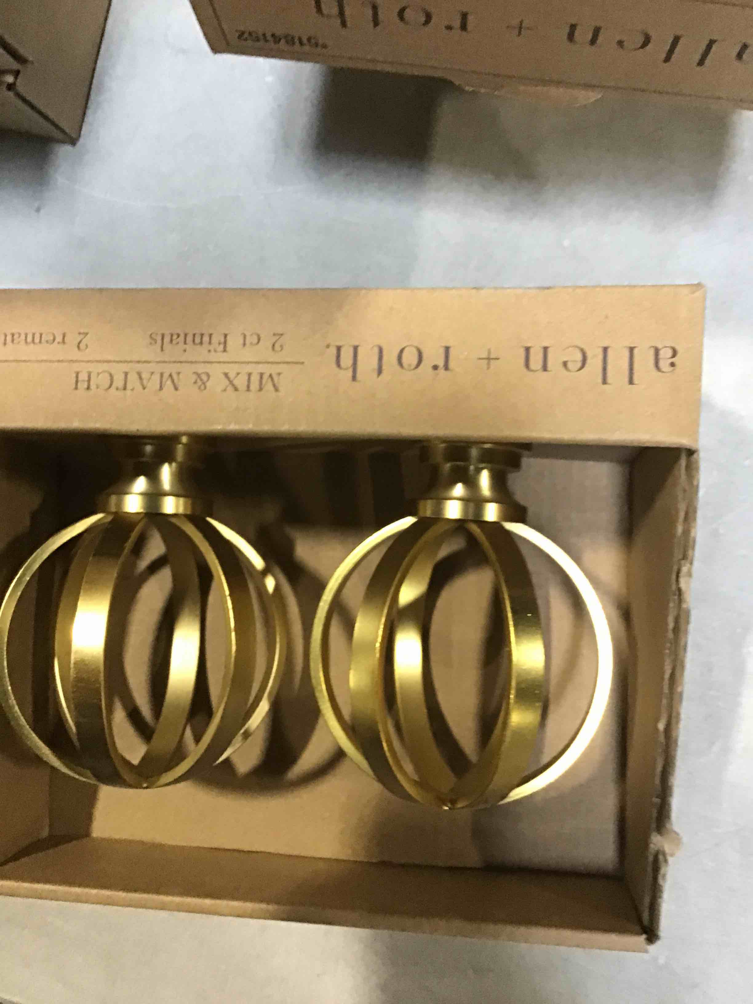 Condition photo showing As Is for KAMANINA Replacement Finials for 1 Inch Curtain rods, Drapery Rod Finials, Warm Gold, Netted Texture, Set of 2, M6 Standard Screw