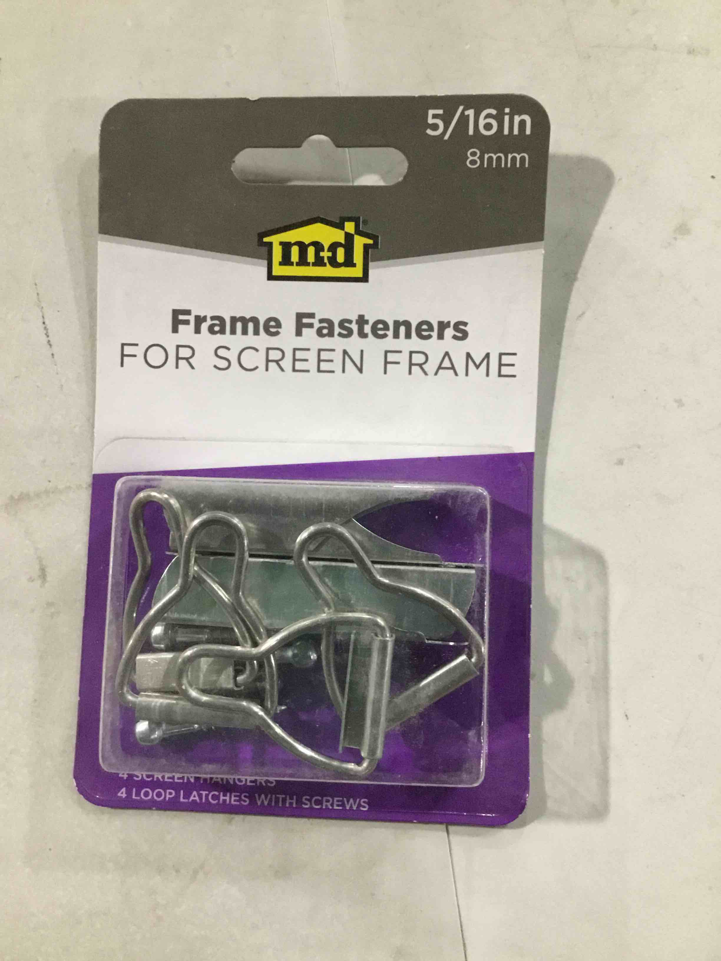 M-D Building Products 14171 Fasteners Frame (5/16in) 4hangers/4latches Replacement Screen, Assorted