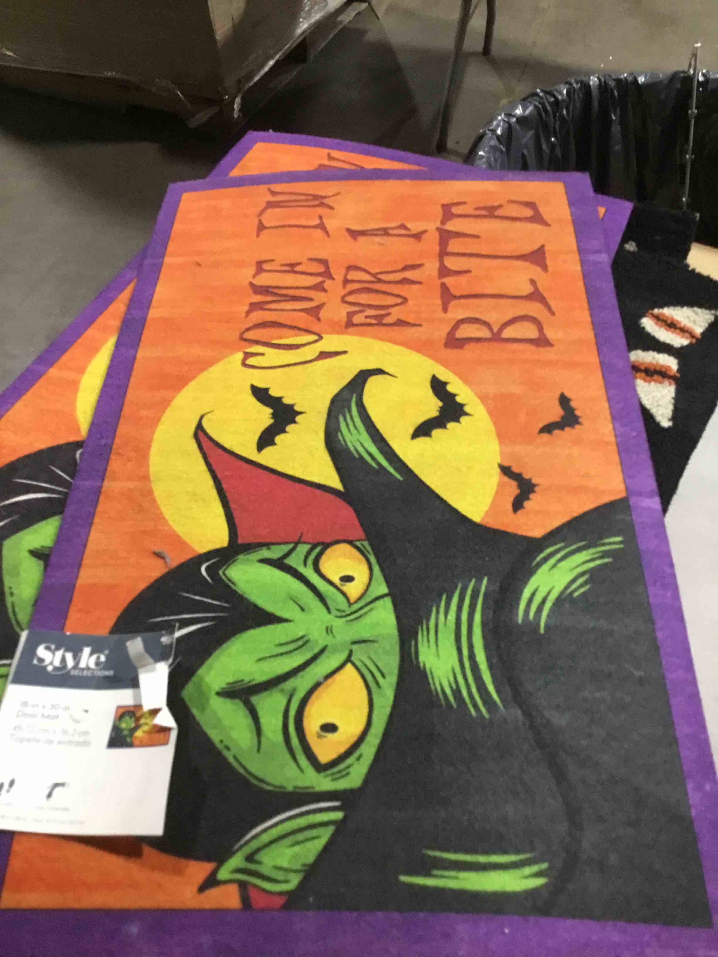 ASPMIZ Halloween Door Mat Outdoor Entrance, Footprint Welcome Front Door Mat, Black Halloween Doormat Non Slip Outdoor Mat for Entryway, Patio, Halloween Decorations Outdoor Indoor, 17 x 30 Inches