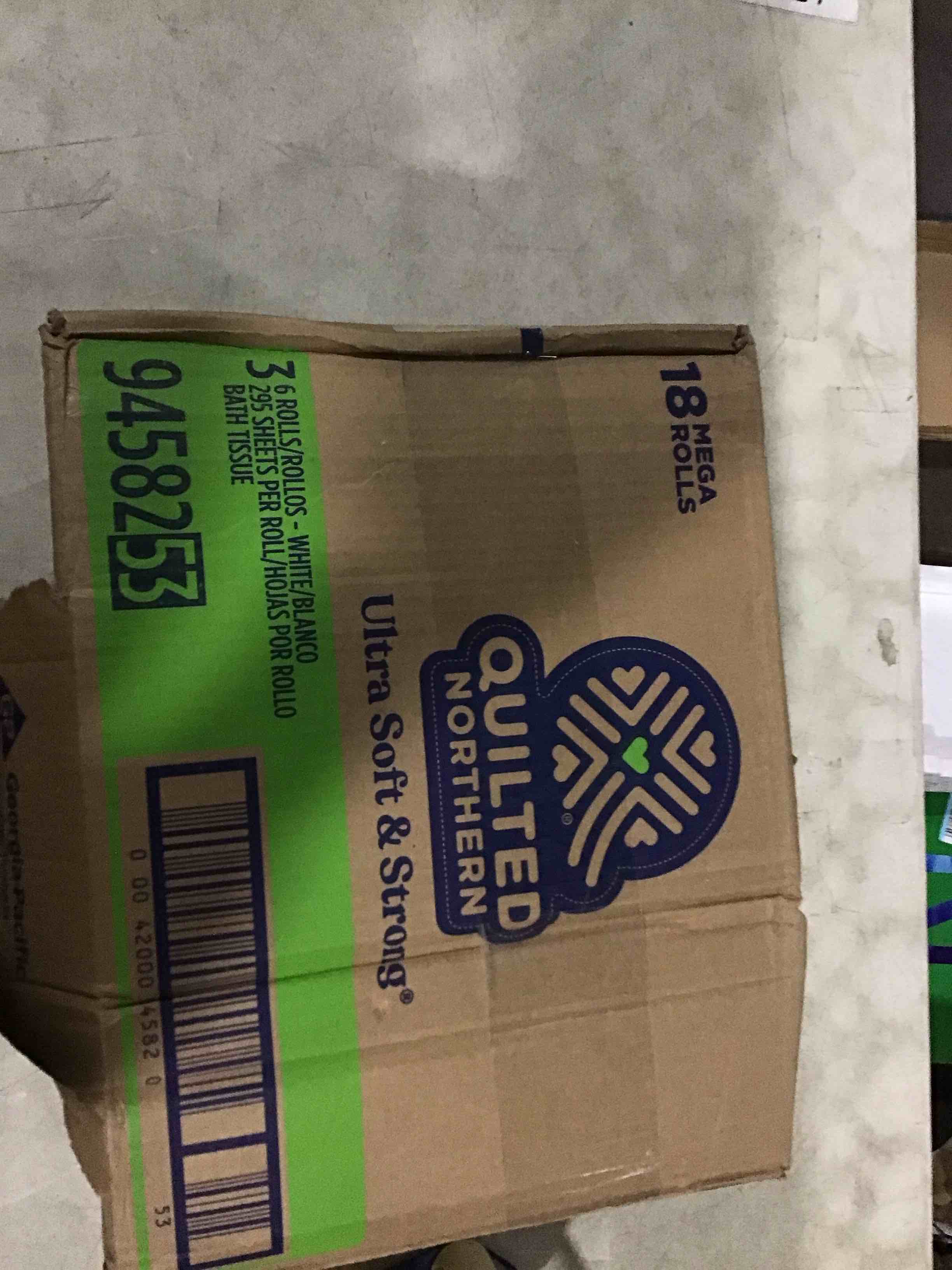 Quilted Northern Ultra Soft & Strong Toilet Paper with Paper Packaging, 18 Mega Rolls = 72 Regular Rolls