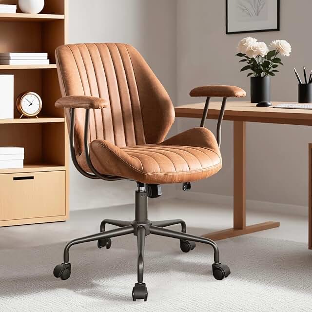 Banski Faux Leather Office Chair with Metal Base