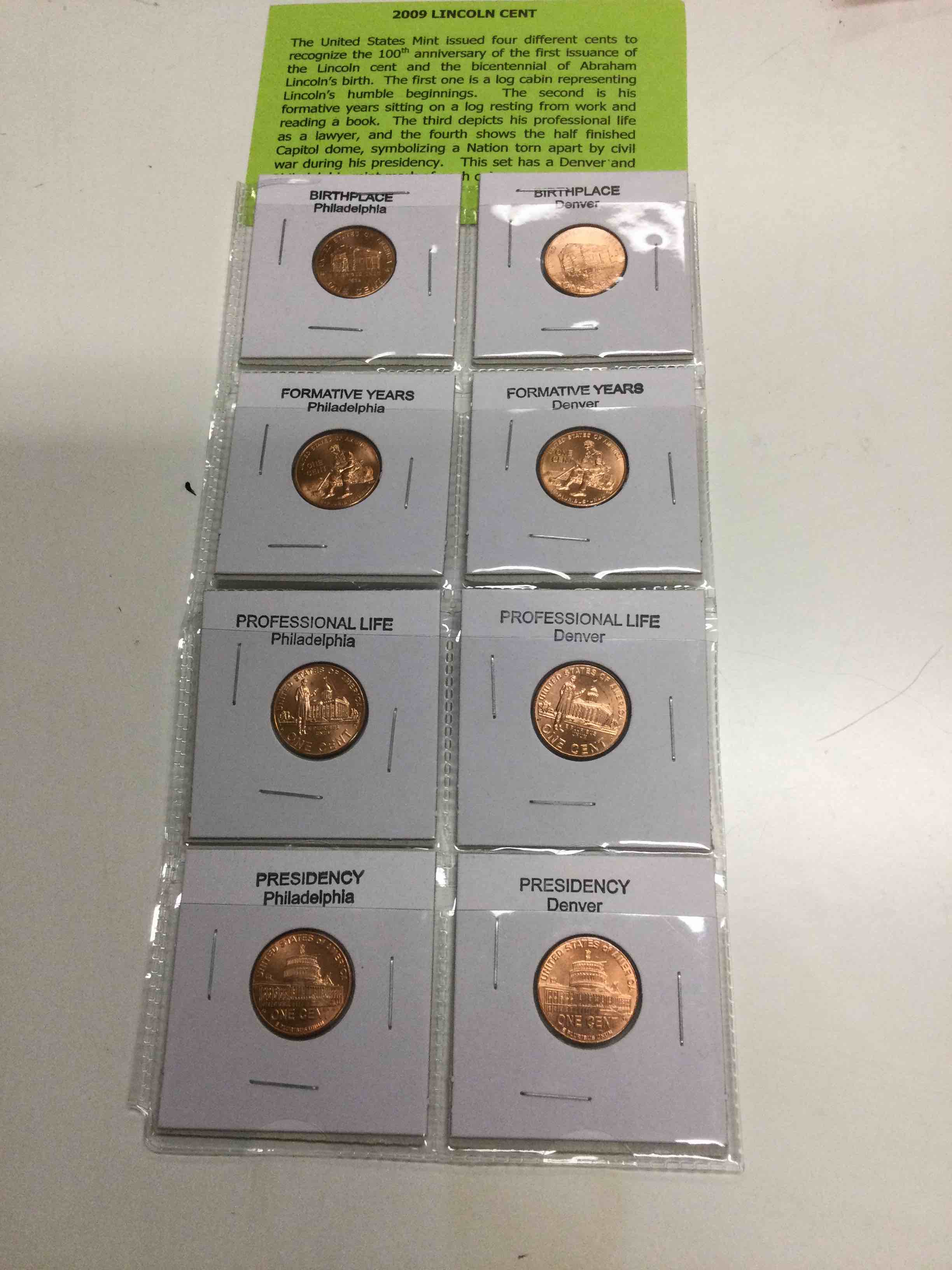 2009 Lincoln Bicentennial One Cent Collection 