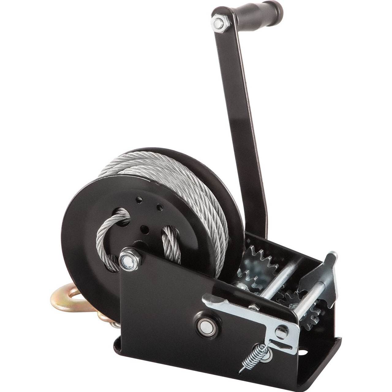 LCyindu 3500lbs Boat Trailer Winch Heavy Duty Hand Winch with 33 ft Steel Cable