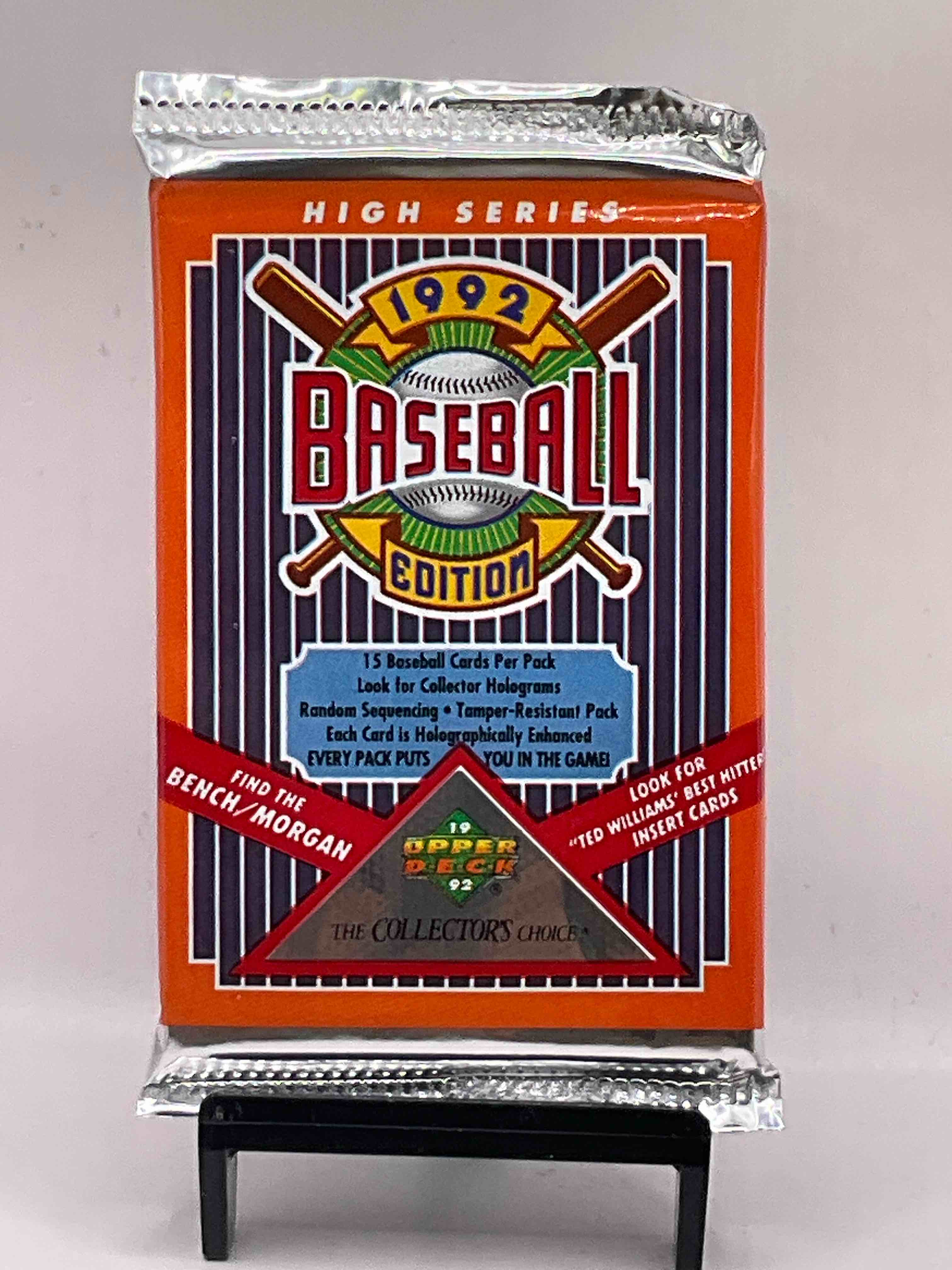 1992 Upper Deck Baseball Sealed Sports & Collectible Card Pack, Direct From Original Sealed Retail Case! Search For Ultra Rare & Valuable Ted Williams & Johnny Bench Signed Insert Cards As Well As Deion Sanders, Ken Griffey Jr., Nolan Ryan & So Much More!