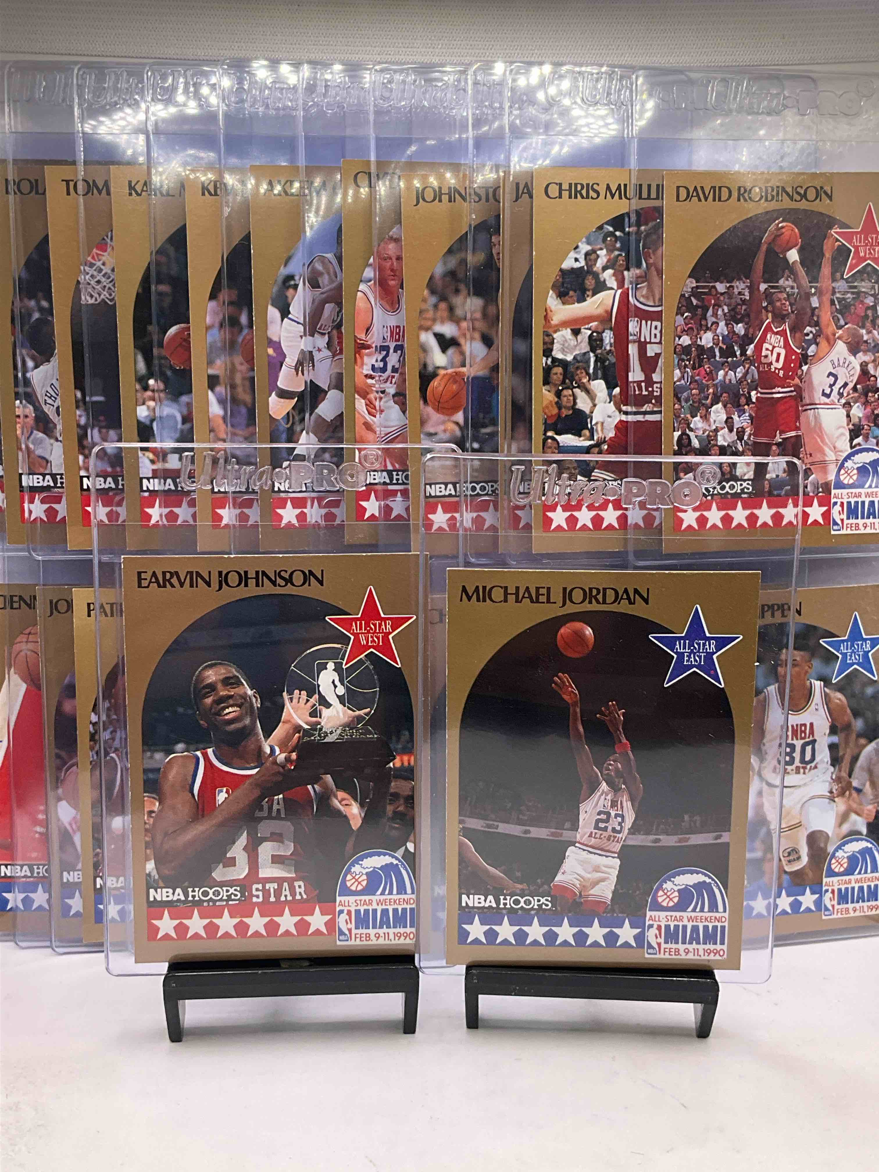 All Star 1990 Lot! East Vs West! Michael Jordan All Star Card, Magic Johnson, David Robinson, Scottie Pippen, Akeem, Wilkins, Ewing, Mullin, Barkley, Thomas, Rodman, Malone & More! Insane Lot!