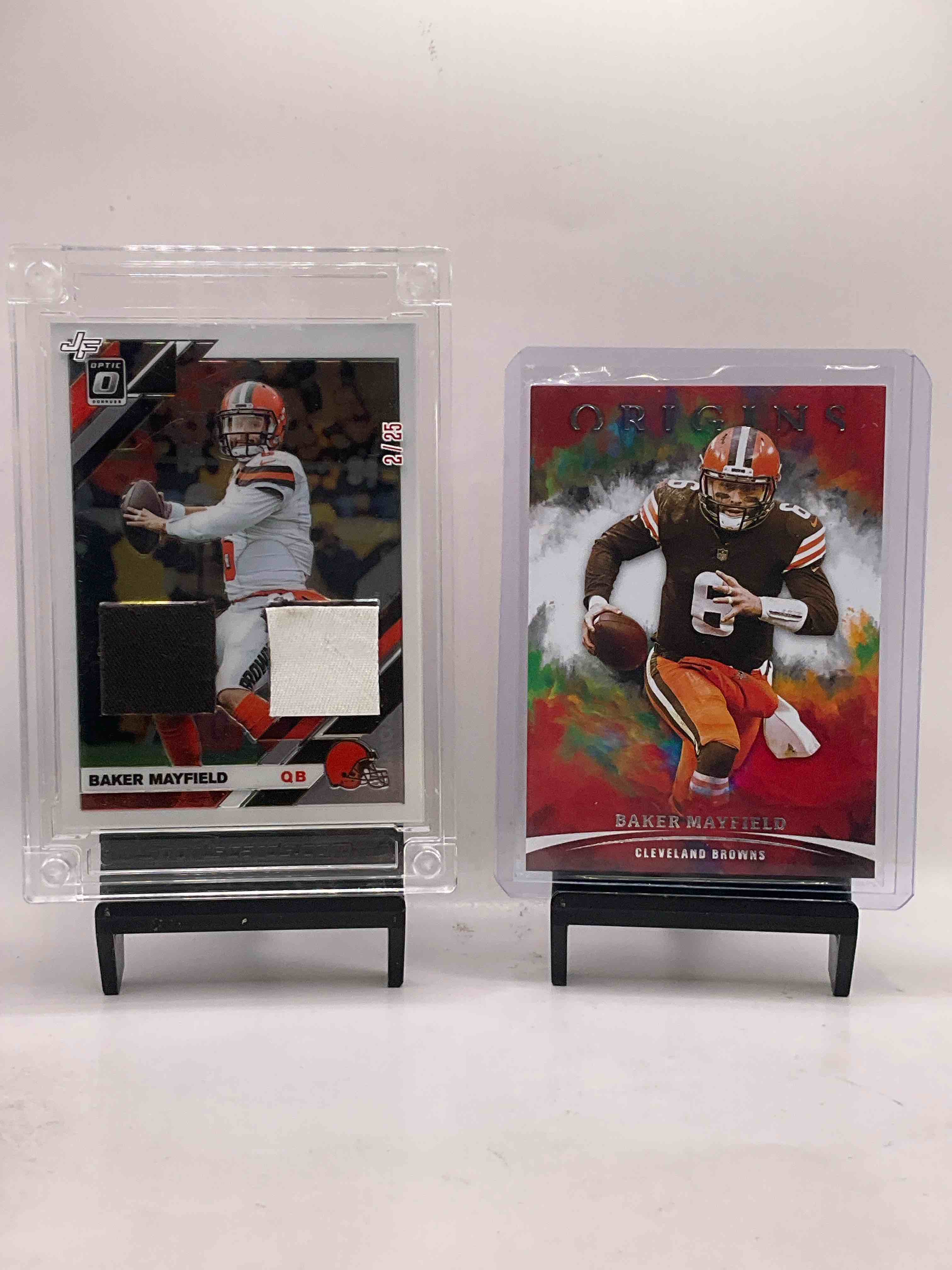 Browns Bonanza! Baker Mayfield Optic 02/25 Game Worn Specially Made Jersey Card, Origins Card, Amari Cooper Jersey Card & Other Browns Cards! Superstars & More! Myles Garrett, Amari Cooper, Baker Mayfield, Nick Chubb & More! Insane Lot!