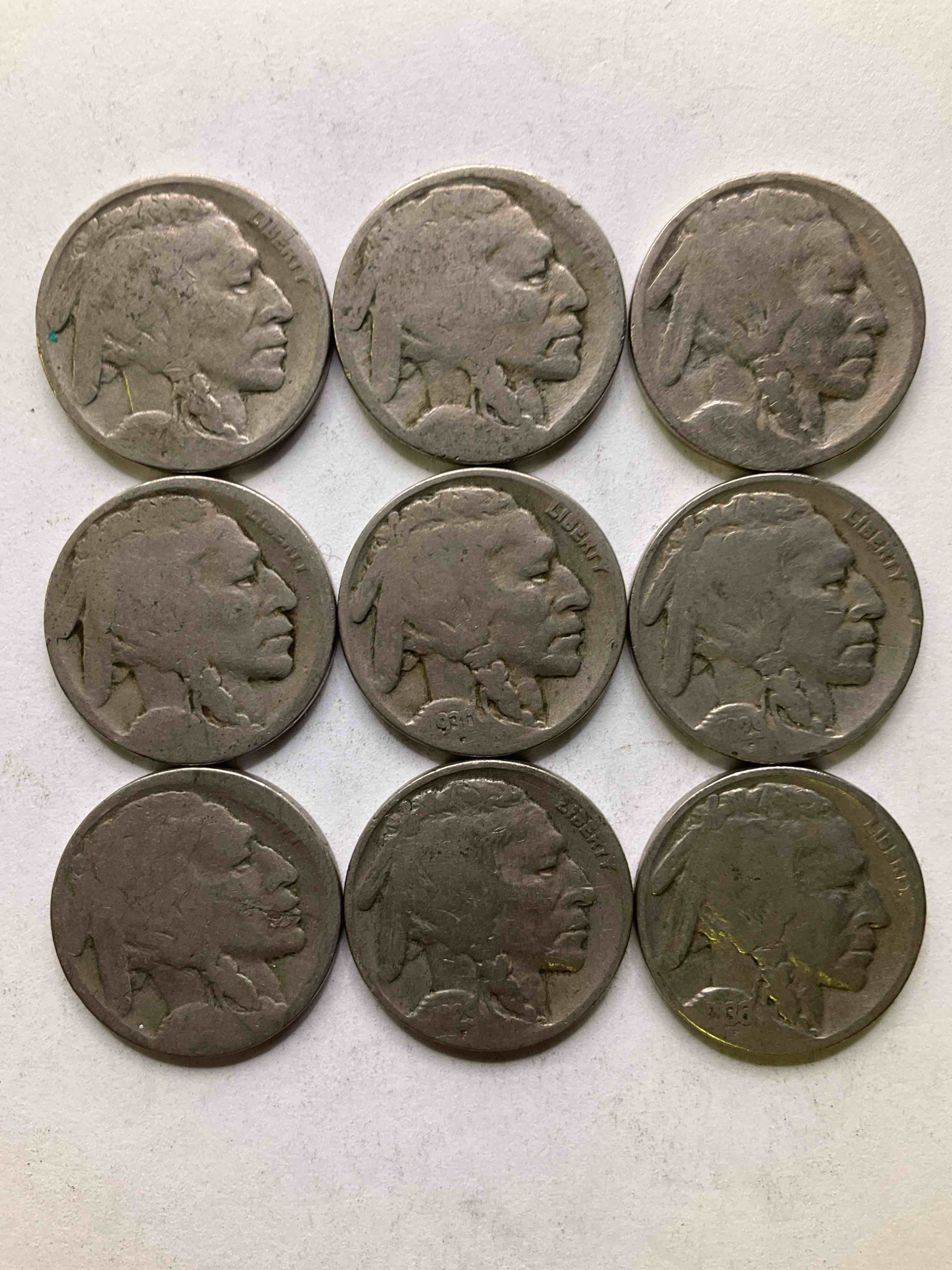 Historic Buffalo Nickels! Indian Head Buffalo Nickels Were Minted From 1913 To 1938 & Have Become A Favorite For Coin Collectors Around The World! Own Pieces Of American History With These Cools Indian Head Buffalo Nickels In Circulated Condition, Most With Visible Dates Which Is Very Rare For Buffalo Nickels!