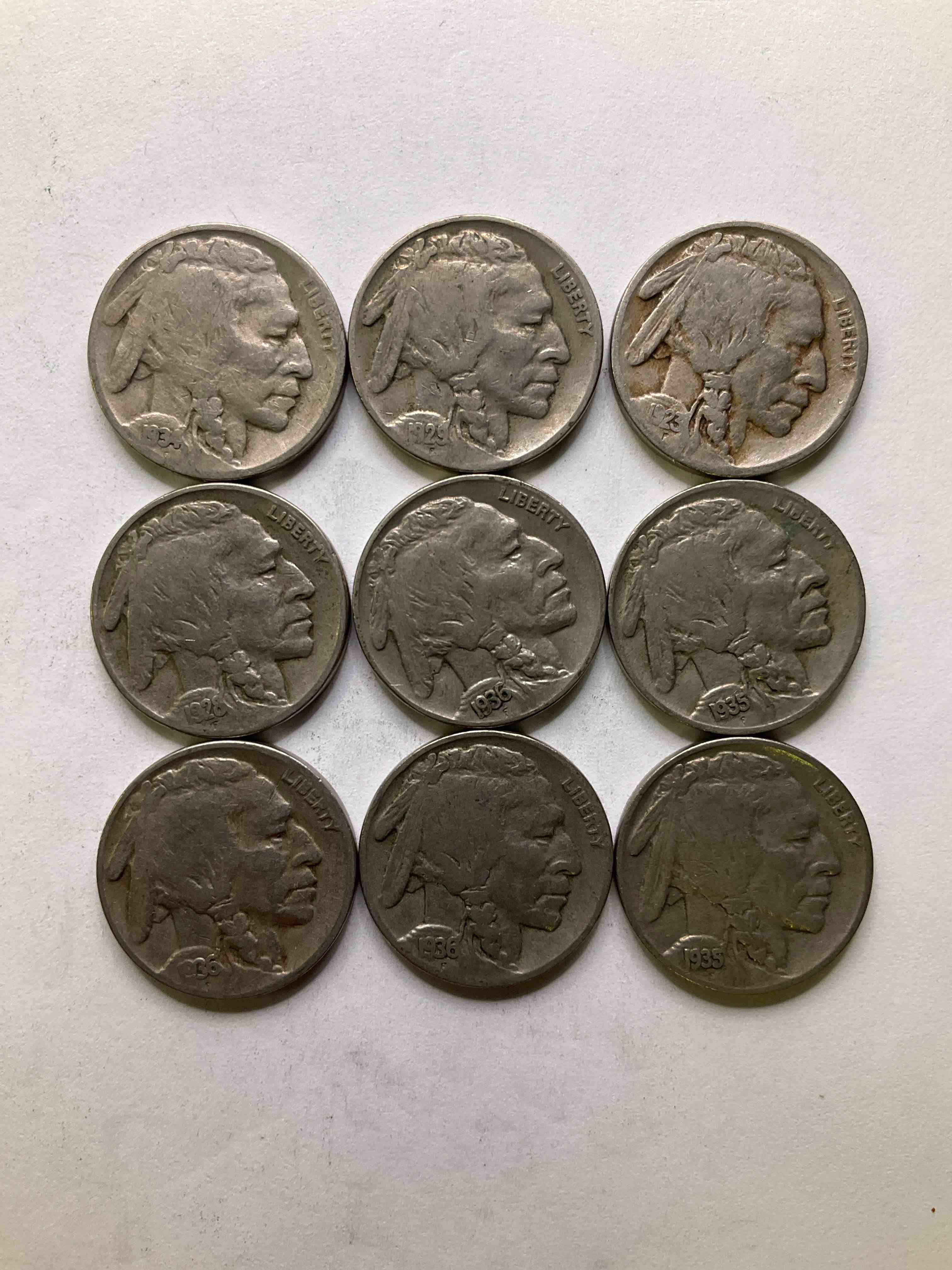 Historic Buffalo Nickels! Indian Head Buffalo Nickels Were Minted From 1913 To 1938 & Have Become A Favorite For Coin Collectors Around The World! Own Pieces Of American History With These Cools Indian Head Buffalo Nickels In Circulated Condition, Most With Visible Dates Which Is Very Rare For Buffalo Nickels!