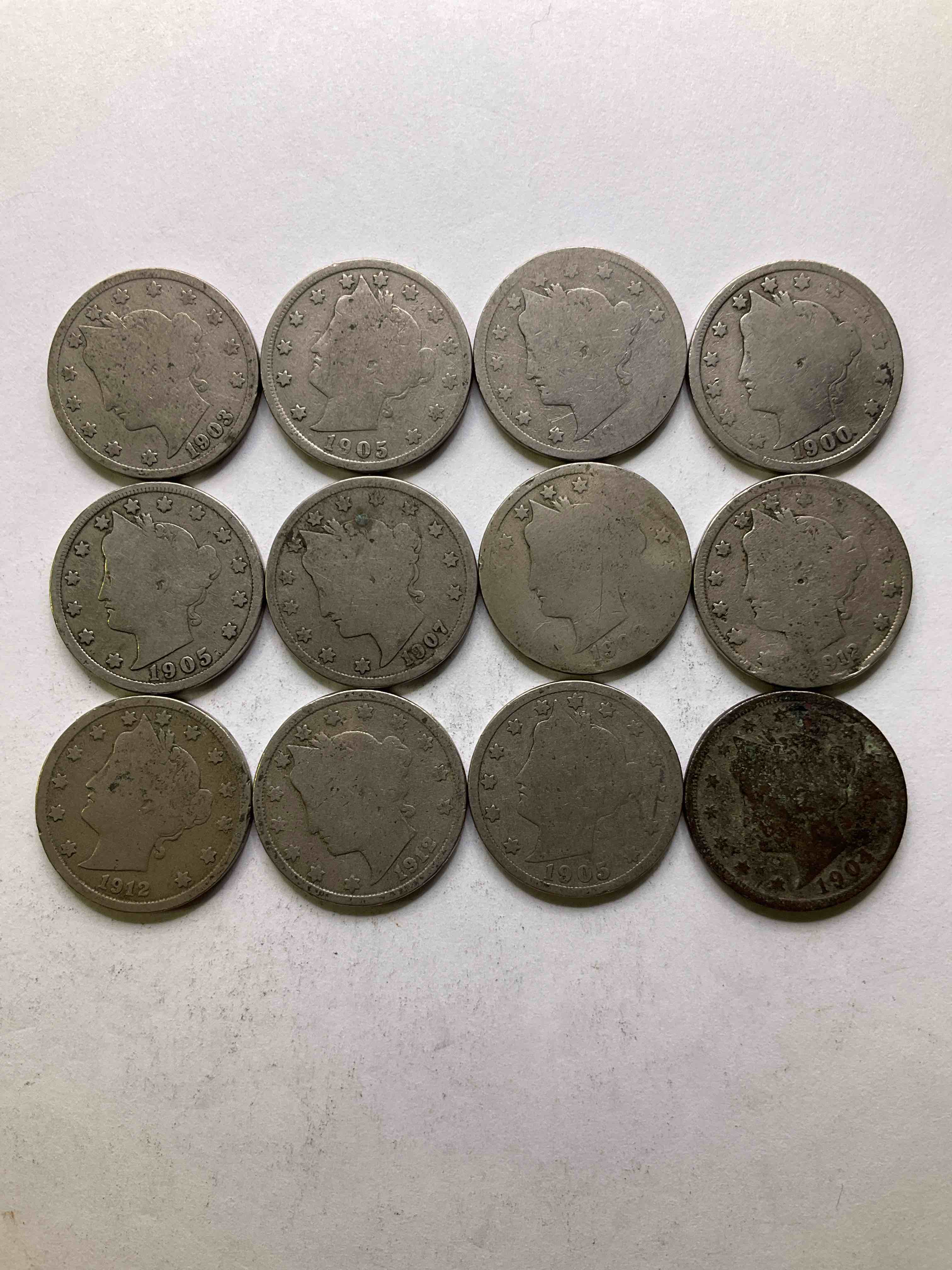 Antique U.S. "V" Nickels, 1912 Year Of The Titanic! Nearly Impossible To Collect! Antique V Nickels, Includes At Least One 1912, The Year Of The Sinking Of The Titanic! Own A Piece Of History Great For Coin Collectors, Think Of The History These Coins Have Seen! Liberty Head V Nickels Were Minted Up Until 1913 & Were The Style Of Nickels Before Buffalo Nickels. Own Some Cool Pieces Of History! Rare To See These Coins With The "Date On" In Circulated Condition!
