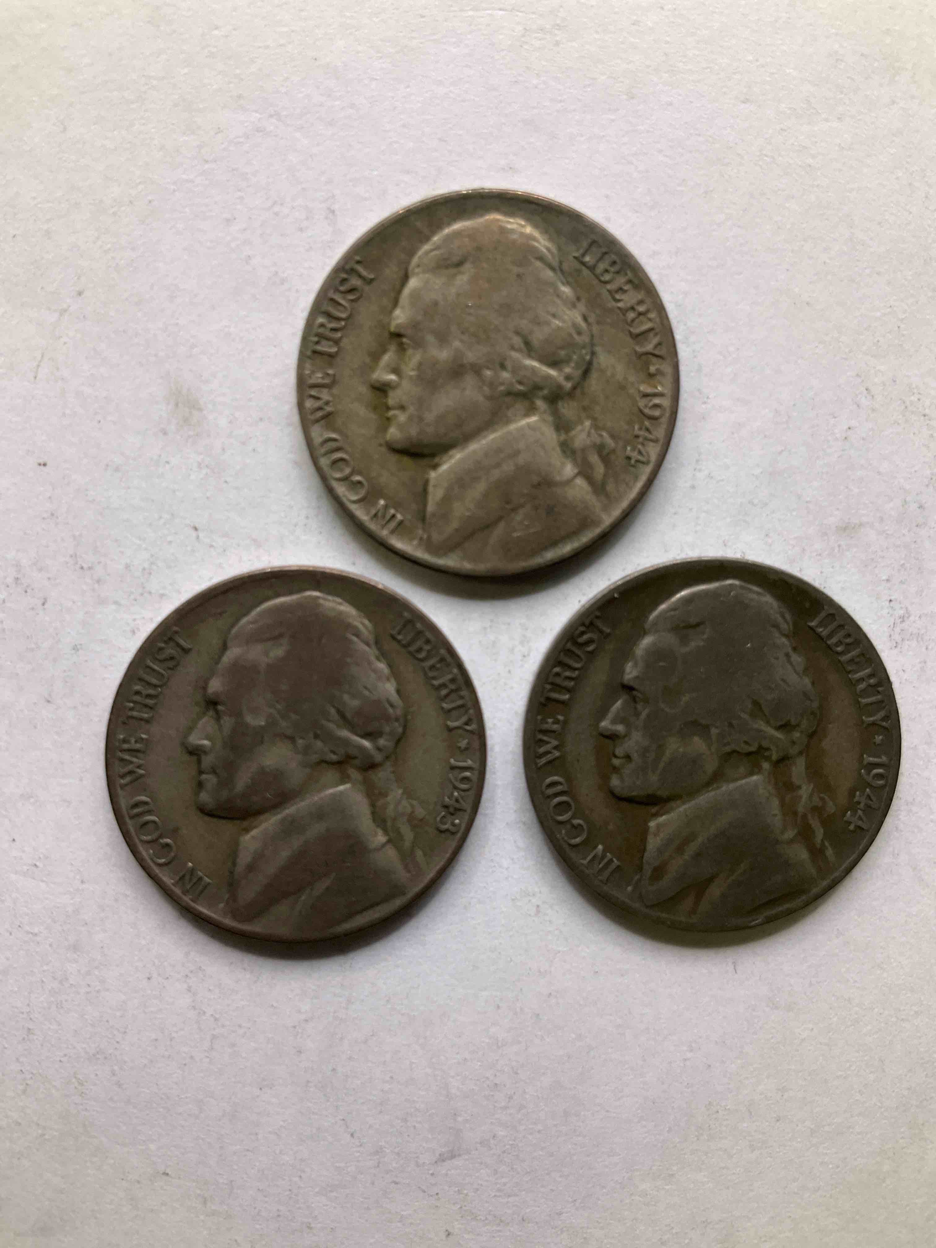 World War II U.S. Silver! Did You Know That Nickels Were Actually Made Of Silver During World War II From 1942-45? This Is Because America Needed Nickel To Make Ammunition, So The U.S. Treasury Made Nickels Out Of Partial Silver Instead Of Nickel For These Three Years Only! Own Great Pieces Of Rare World War II Silver. All Silver Nickels From The Height Of The War! Each Nickel Was Minted At 35% Silver, 56% Copper & 9% Manganese. Own Rare Pieces Of Valuable World War II Precious Metal History! VERY Hard To Find!