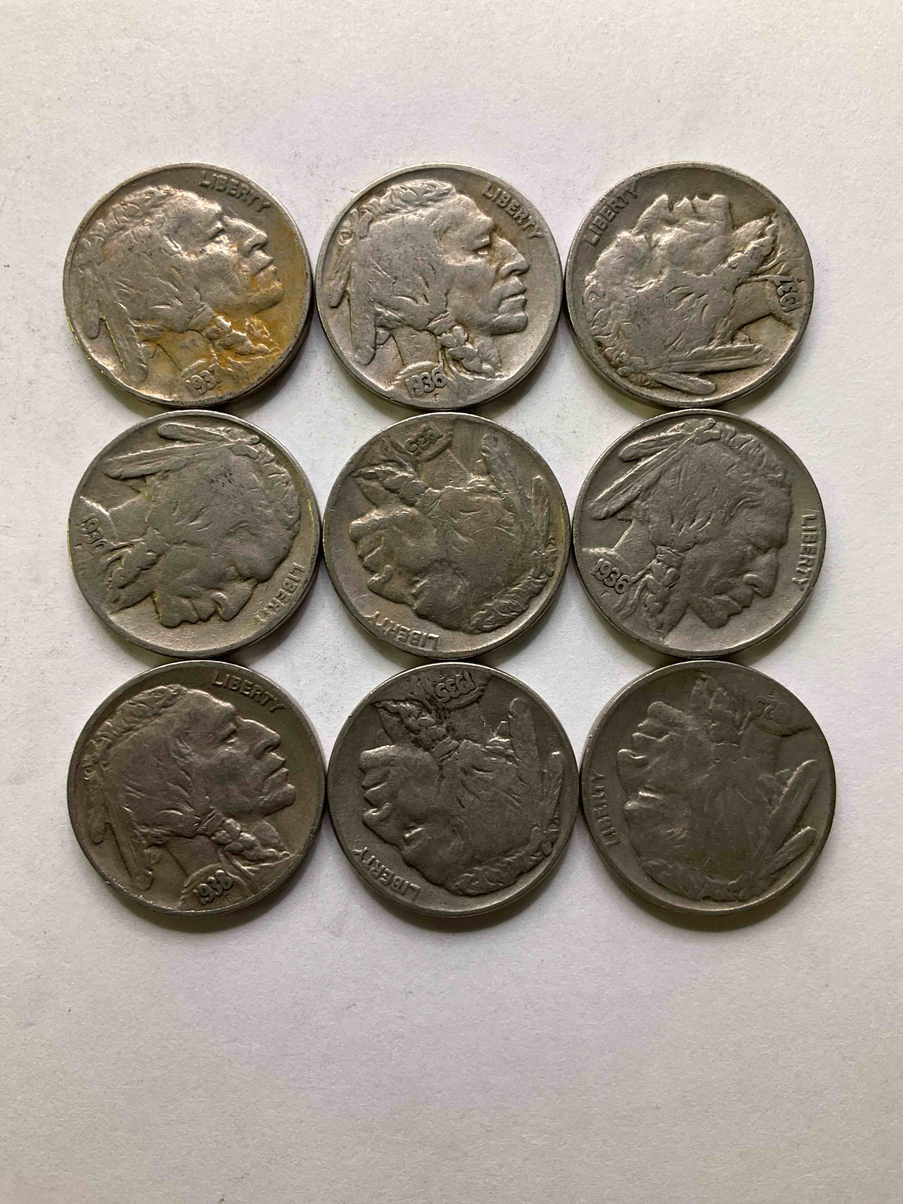 Historic Buffalo Nickels! Indian Head Buffalo Nickels Were Minted From 1913 To 1938 & Have Become A Favorite For Coin Collectors Around The World! Own Pieces Of American History With These Cools Indian Head Buffalo Nickels In Circulated Condition, Most With Visible Dates Which Is Very Rare For Buffalo Nickels!