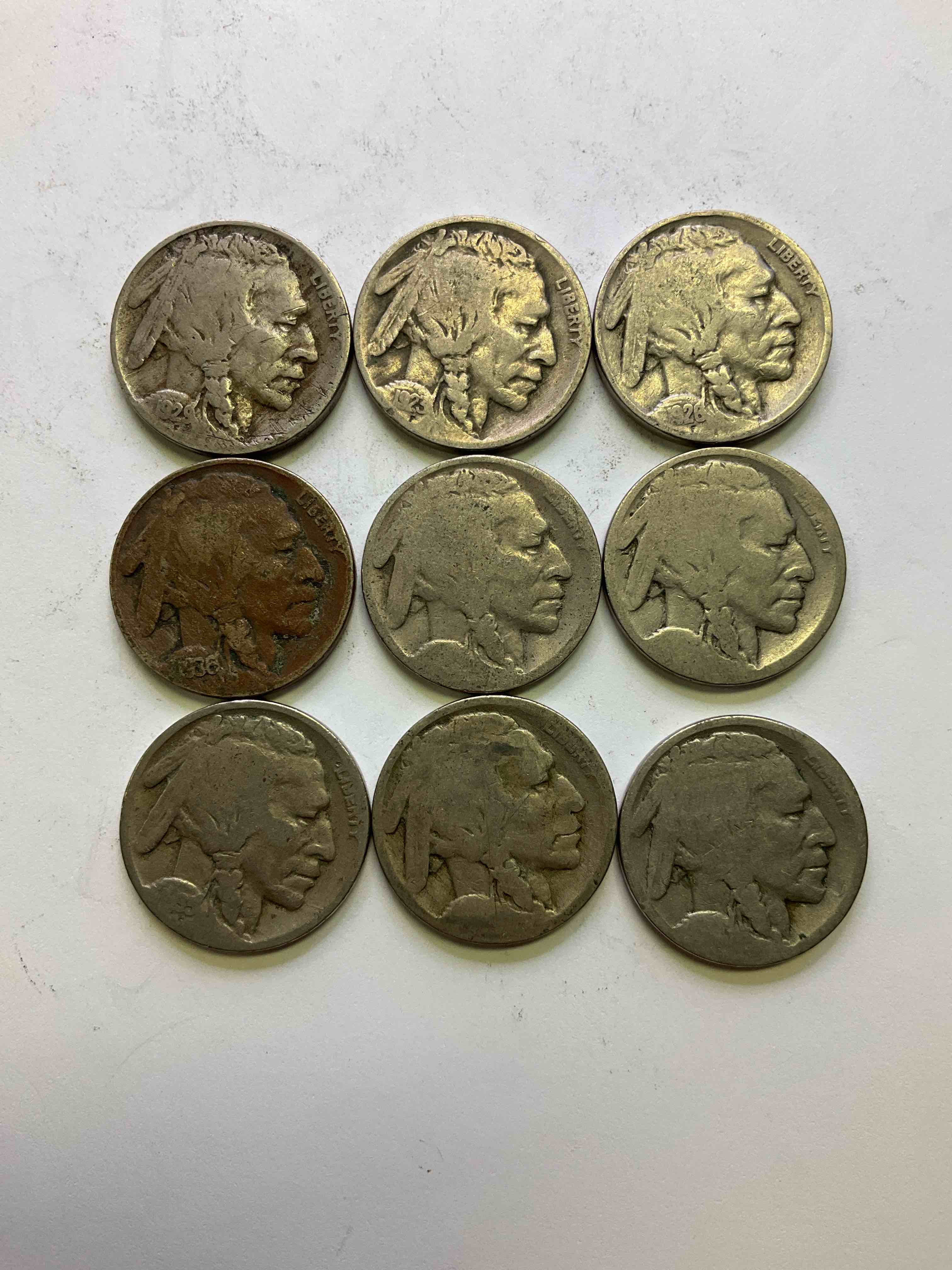 Historic Buffalo Nickels! Indian Head Buffalo Nickels Were Minted From 1913 To 1938 & Have Become A Favorite For Coin Collectors Around The World! Own Pieces Of American History With These Cools Indian Head Buffalo Nickels In Circulated Condition, Most With Visible Dates Which Is Very Rare For Buffalo Nickels! 