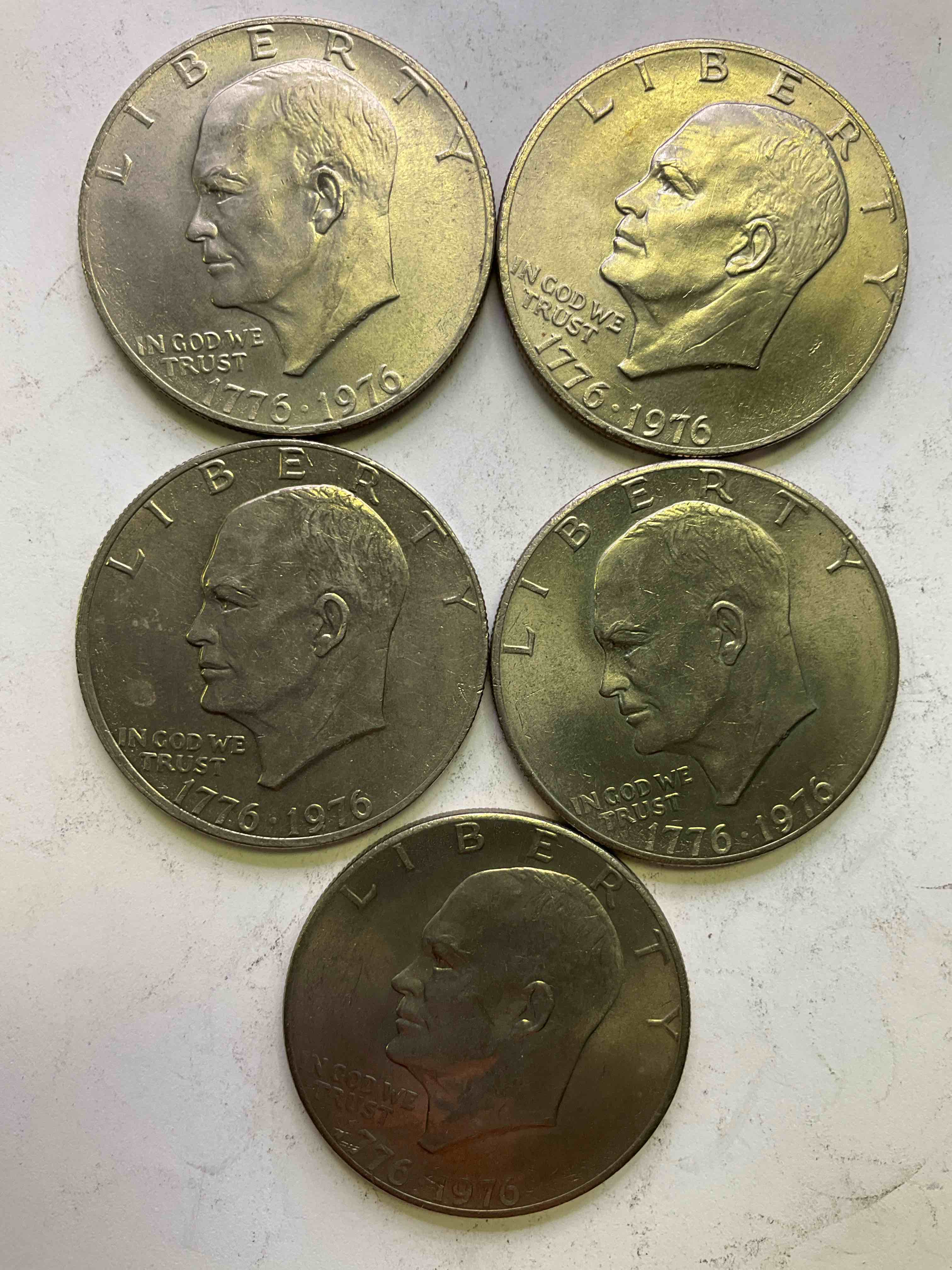 Bicentennial Eisenhower Dollar Coins! These Striking, Large U.S. Coins Were Minted In 1976 For America's 200 Year Anniversary! Highly Collectible! Here Are Gorgeous Of Examples Of "Ike" Dollars In Varying Years. Includes The Highly Collectible 1976 Bicentennial Version. These Coins Have Become Immensely Popular With Collectors & Some Have Great Toning!