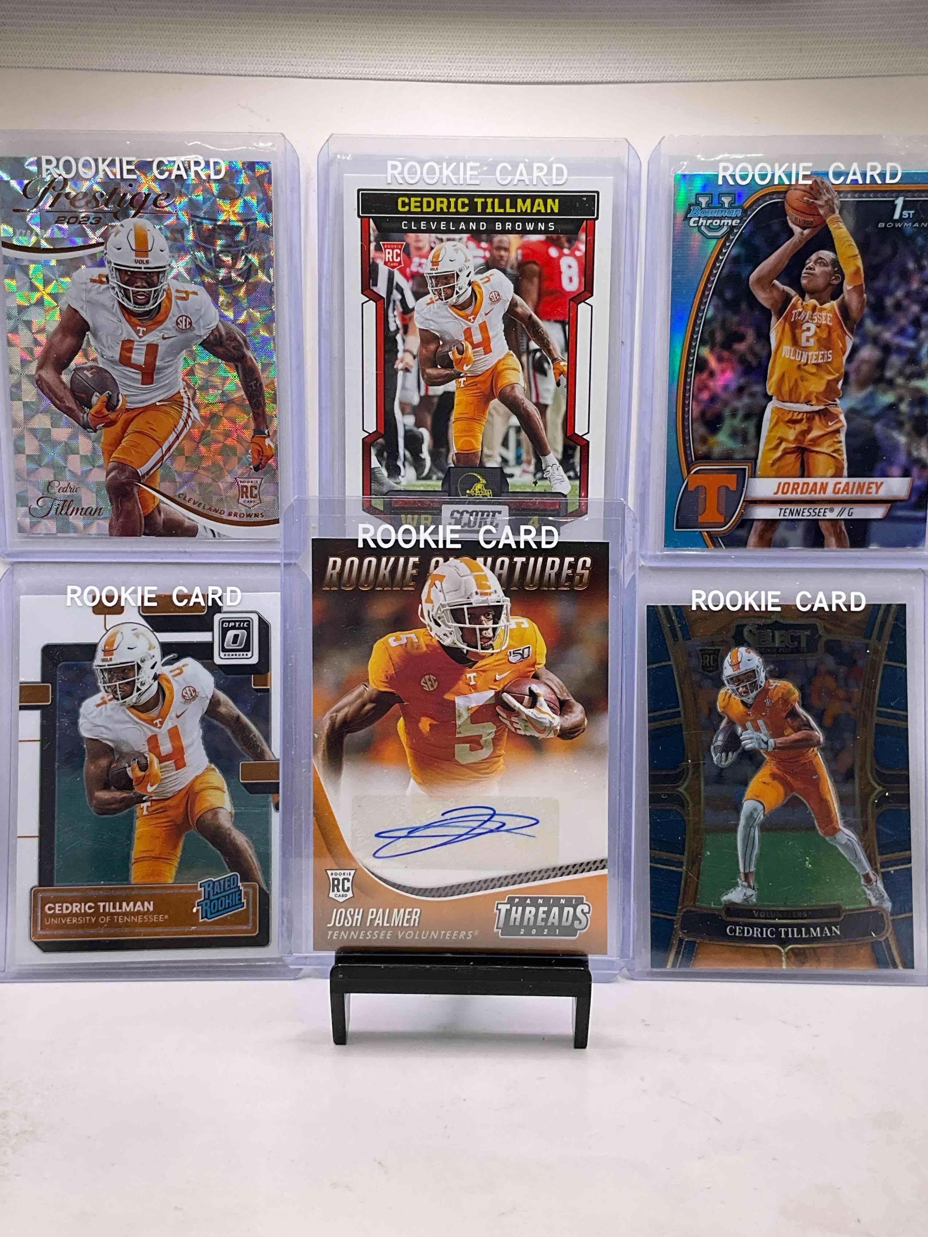 Tennessee Volunteers Rookie Card Lot! Young Superstar Josh Palmer Signed Rookie With Beautiful Signature, Cedric Tillman Score, Optic & Select Rookies & Jordan Gainey TN Basketball Player Rookie! All Mint!