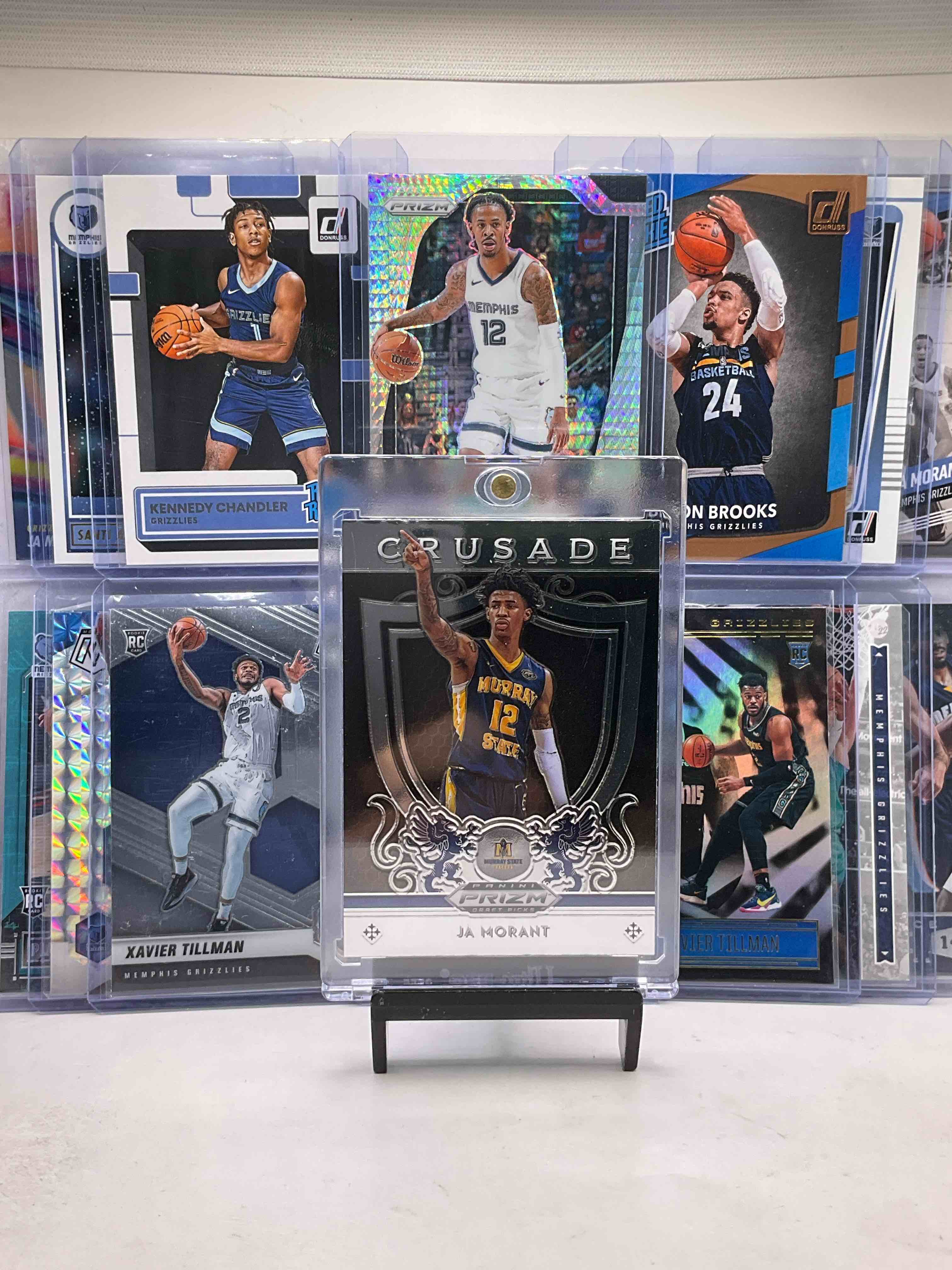 Grizzly Greatness! Memphis Madness! Insane Memphis Grizzlies 15 Card Lot! Ja Morant Prizm Crusade Rookie On Front! Dillon Brooks, Desmond Bane, Xavier Tillman Rookies & More! Crazy Grizzlies Lot With Lots Of Ja Morant Cards & Super High End Cards! All Mint!