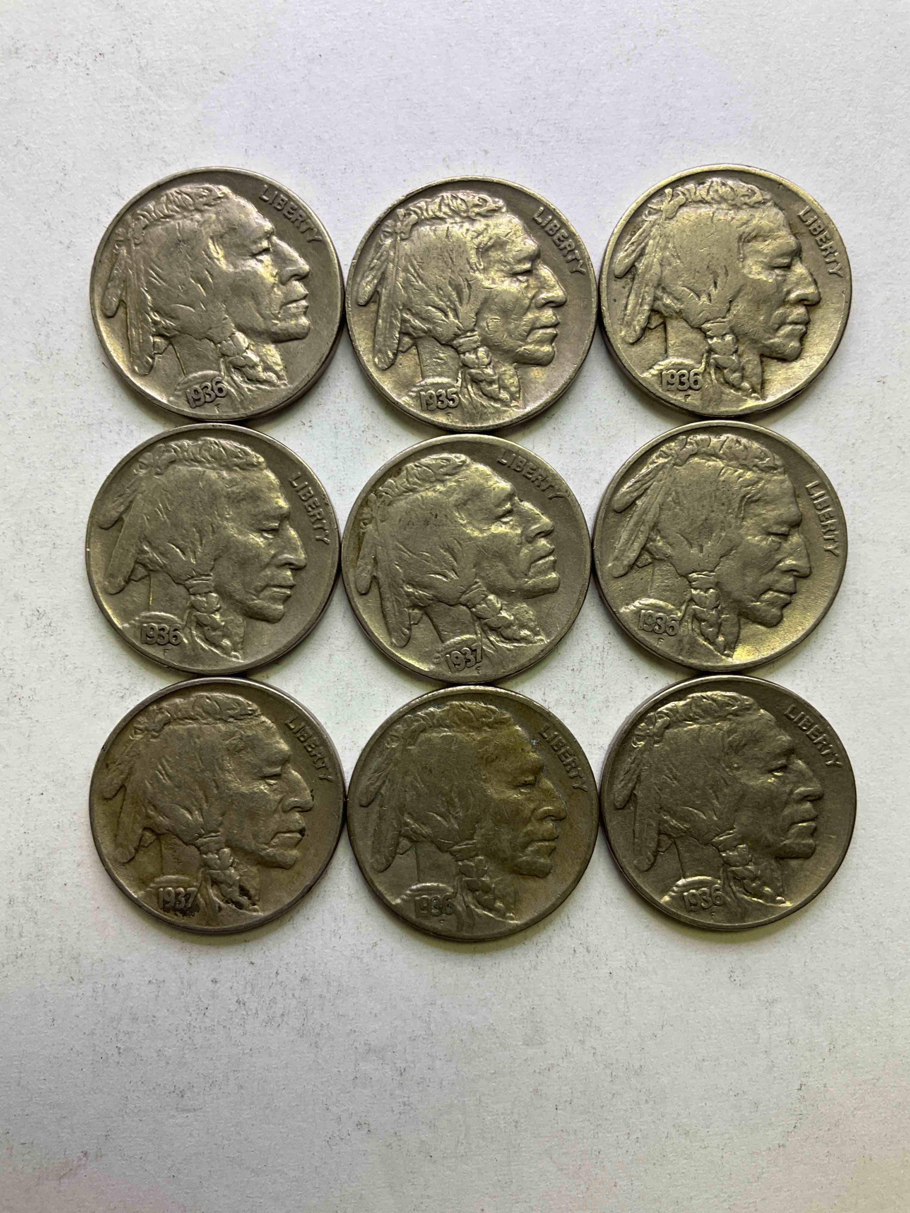 Historic Buffalo Nickels! Indian Head Buffalo Nickels Were Minted From 1913 To 1938 & Have Become A Favorite For Coin Collectors Around The World! Own Pieces Of American History With These Cool Indian Head Buffalo Nickels In Circulated Condition, Most With Visible Dates Which Is Very Rare For Buffalo Nickels!