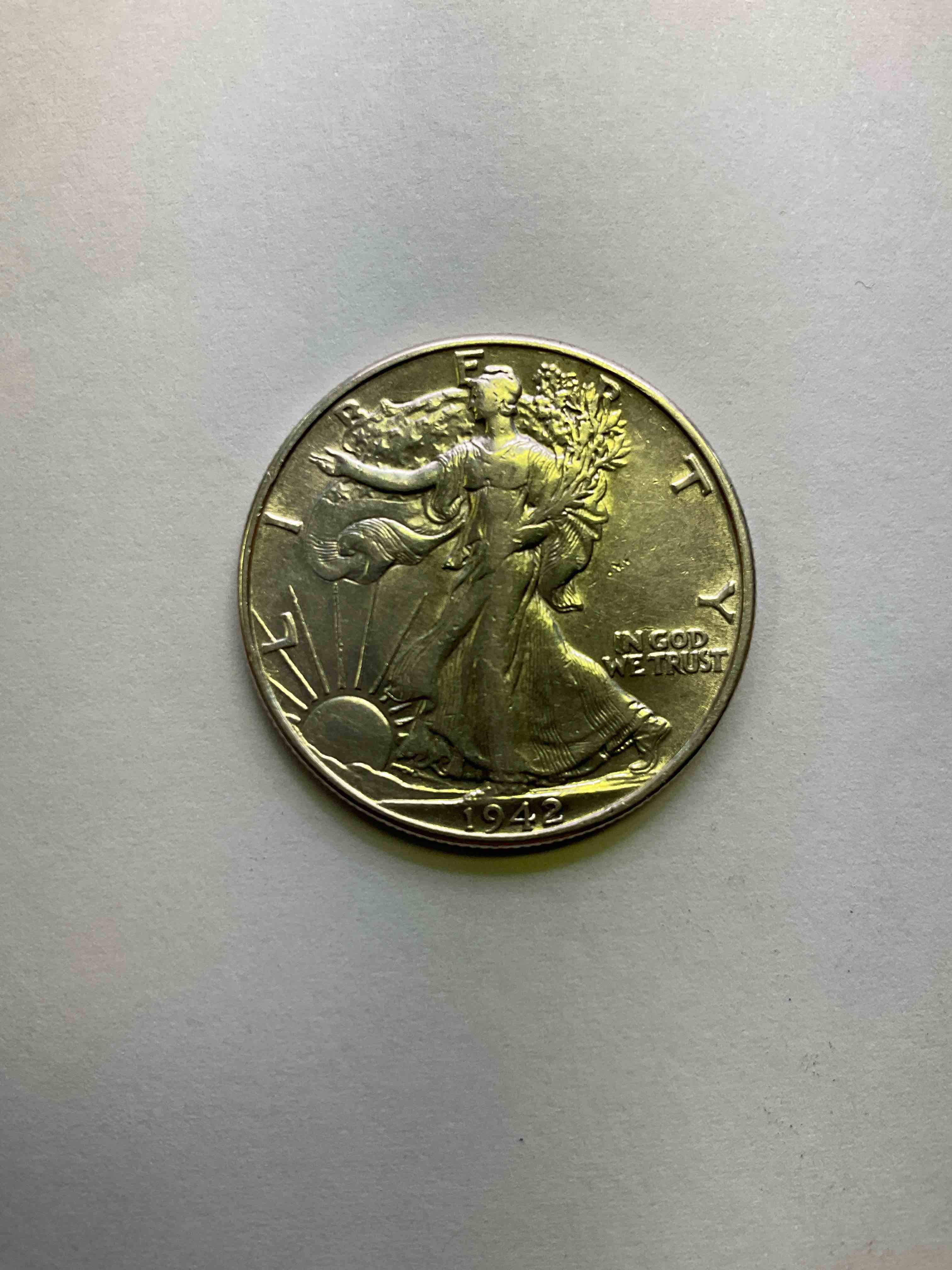 Antique U.S. Silver! Liberty Walking Silver Fine U.S. Silver Half Dollar! This Striking Half Dollars Were Minted From 1916-1947 & Have Become Some Of The Most Collectible Coins In History! Here Is A Striking Circulated Example From 1942, The Height Of World War II! Liberty Walking Coins Are 90% Fine U.S. Silver, A Great Investment In Precious Metal!