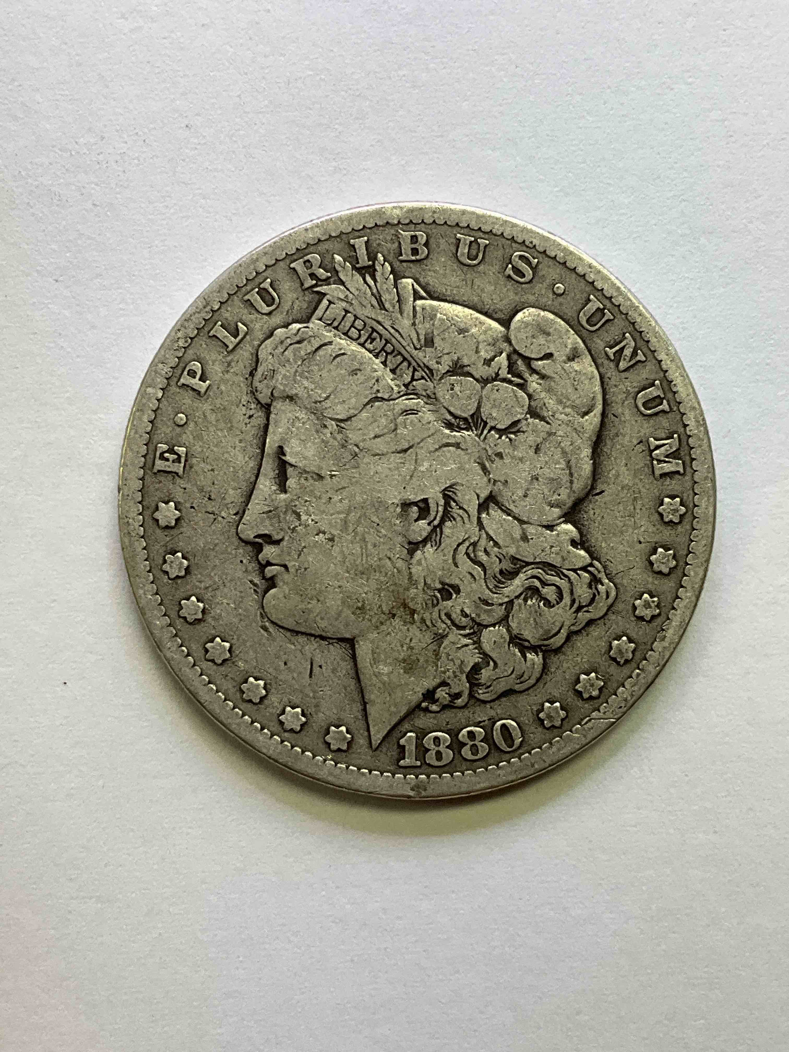 Wow! 1880 Early Silver Morgan Dollar U.S. Coin, Rare To See In This Excellent Of Condition! Morgan Dollars Were Minted From 1878-1921 & Have Become One Of The Most Collectible Coins In History. This Large, Circulated, 1.5" Diameter, Heavy, Gorgeous Coin Is 90% Silver & 10% Copper, Giving It A Net Weight of .77344 oz. Of Pure Silver! Own A Valuable Piece Of History & An Incredible Investment In Precious Metals!