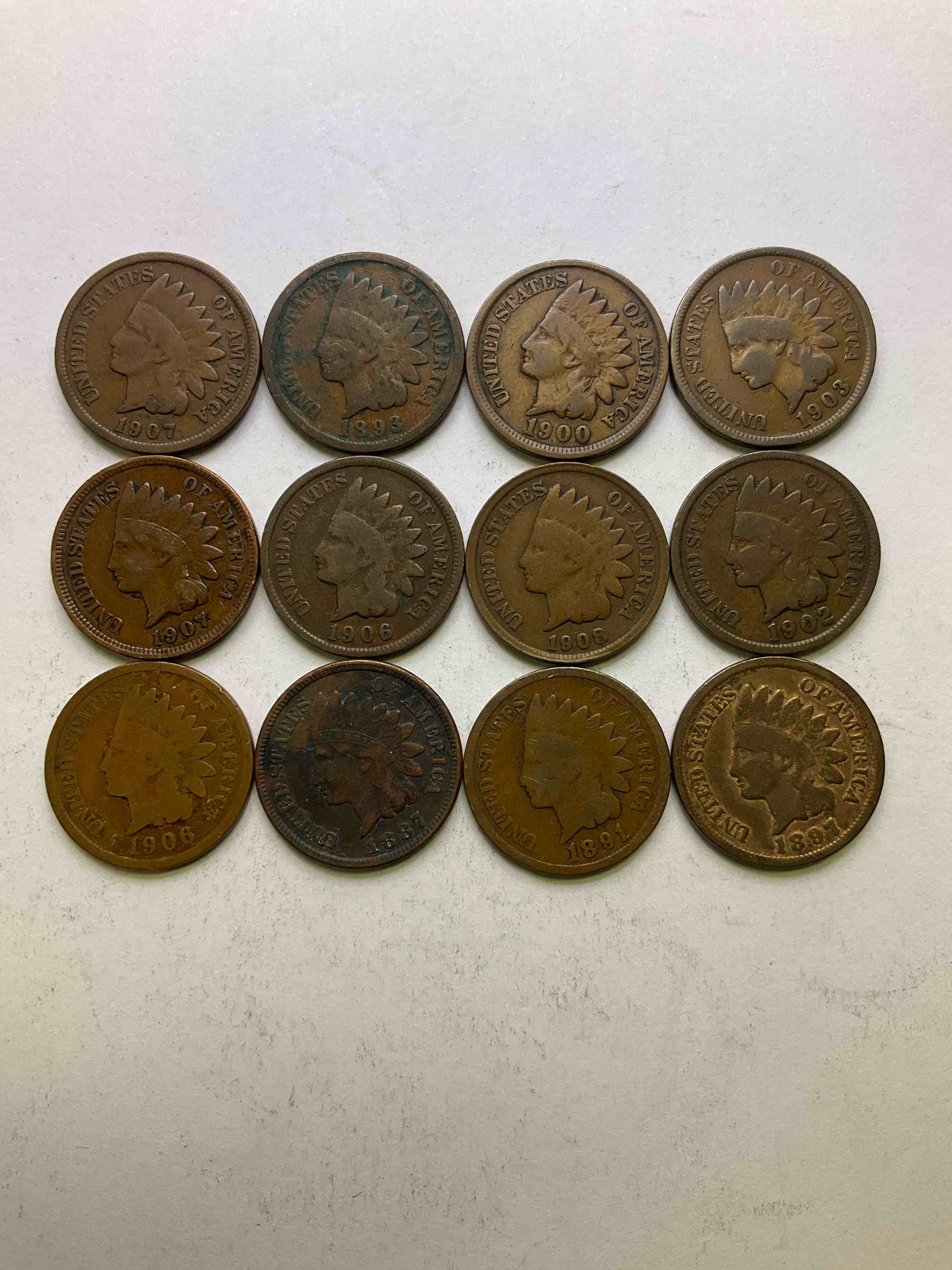 Indian Head Pennies! These Gorgeous U.S. Pennies Were Minted From 1859-1909 & Have Become Serious Collector Items! The "Indian Head" Design Is Actually A Representation Of Lady Liberty Wearing An Indian Headdress. Here Are Beautiful, Well-Kept Examples Representing Many Different Mint Years! Great For Collecting, Investing & Learning History, & Rare With Visible Dates!
