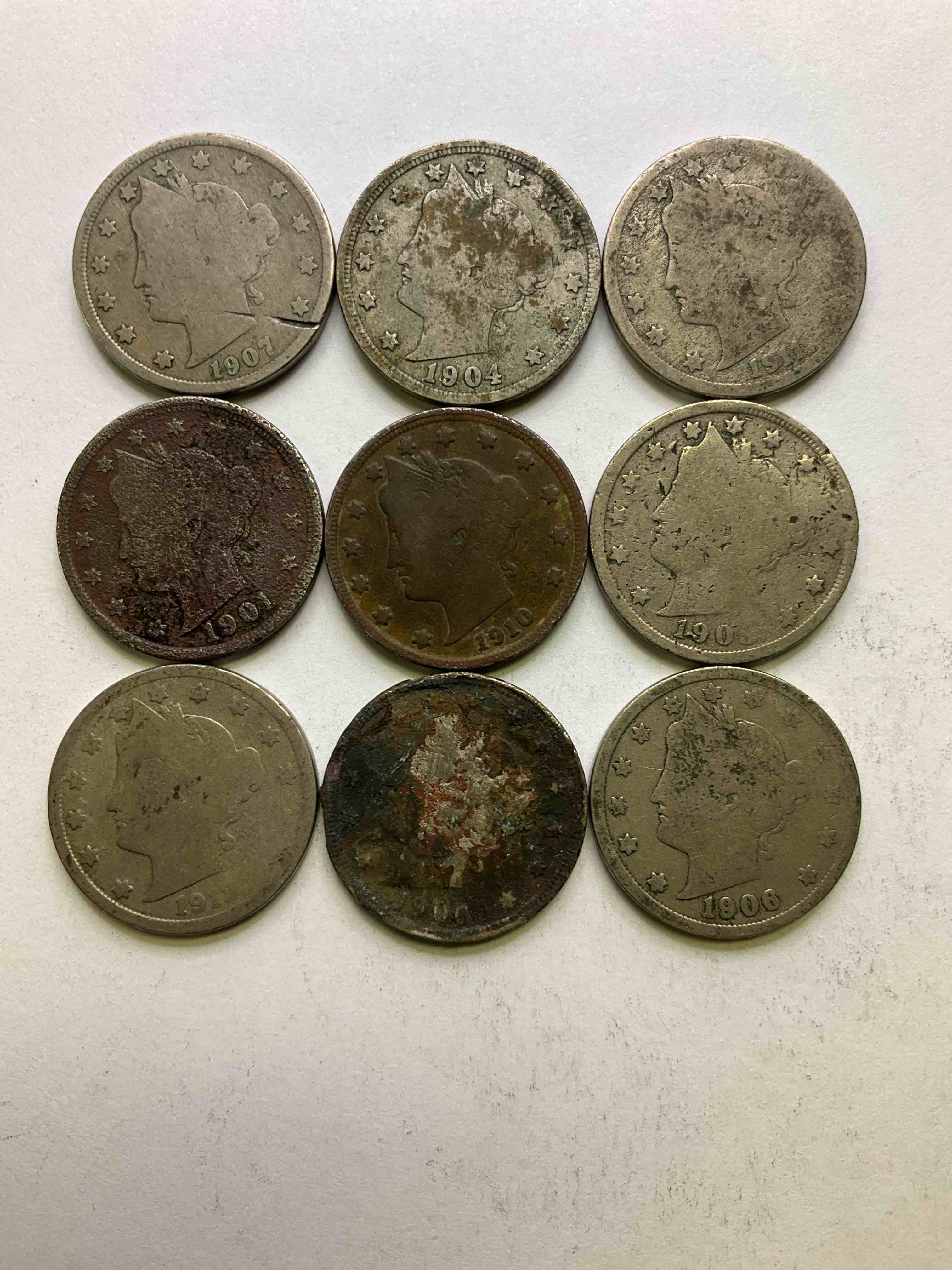 Antique U.S. "V" Nickels, 1912 Year Of The Titanic! Nearly Impossible To Collect! Antique V Nickels, Includes At Least One 1912, The Year Of The Sinking Of The Titanic! Own A Piece Of History Great For Coin Collectors, Think Of The History These Coins Have Seen! Liberty Head V Nickels Were Minted Up Until 1913 & Were The Style Of Nickels Before Buffalo Nickels. Own Some Cool Pieces Of History! Rare To See These Coins With The "Date On" In Circulated Condition!