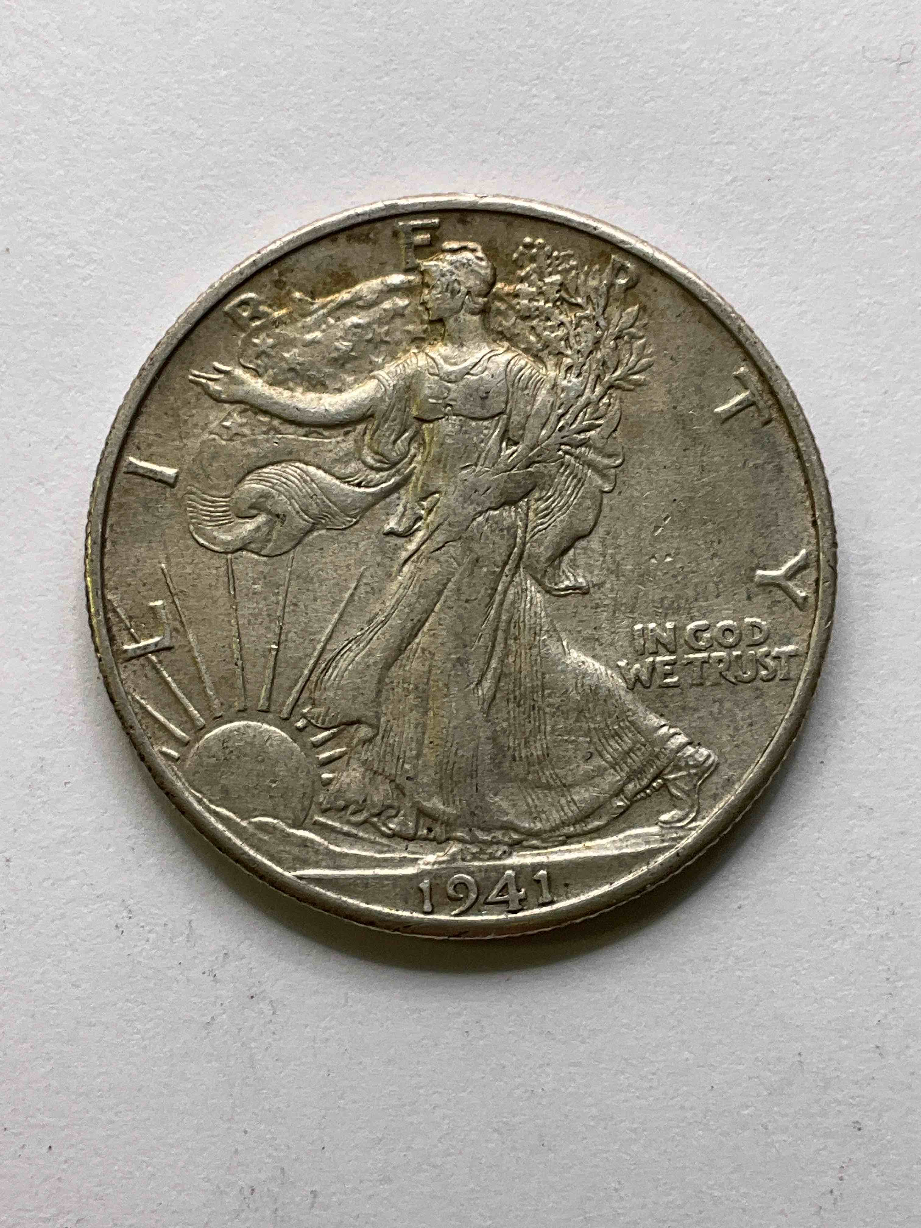 Antique U.S. Silver! Liberty Walking Silver Fine U.S. Silver Half Dollar! This Striking Half Dollars Were Minted From 1916-1947 & Have Become Some Of The Most Collectible Coins In History! Here Is A Striking Circulated Example From 1941, The Height Of World War II! Liberty Walking Coins Are 90% Fine U.S. Silver, A Great Investment In Precious Metal!