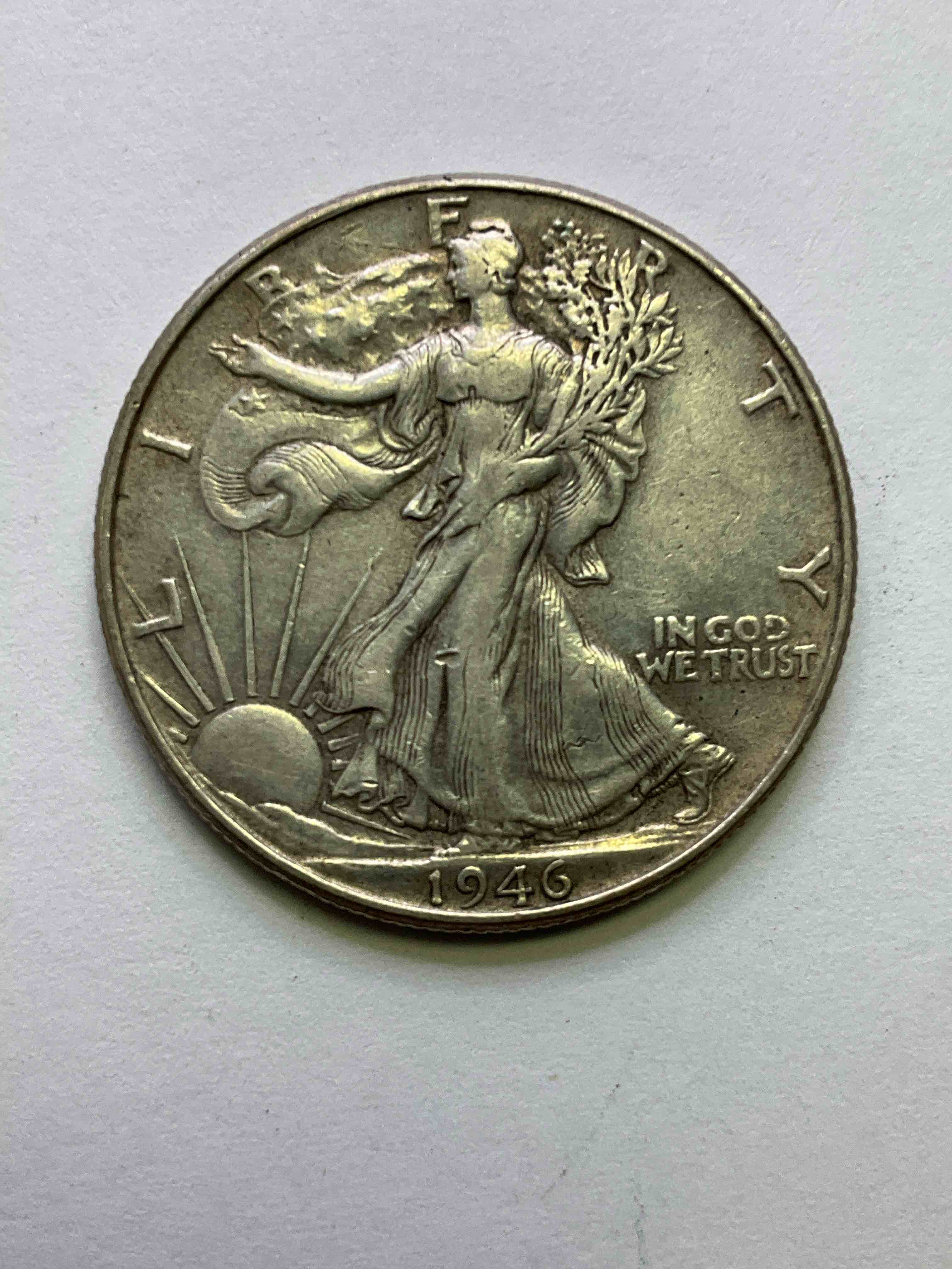 Antique U.S. Silver! Liberty Walking Silver Fine U.S. Silver Half Dollar! This Striking Half Dollars Were Minted From 1916-1947 & Have Become Some Of The Most Collectible Coins In History! Here Is A Striking Circulated Example From 1946, The Height Of World War II! Liberty Walking Coins Are 90% Fine U.S. Silver, A Great Investment In Precious Metal!