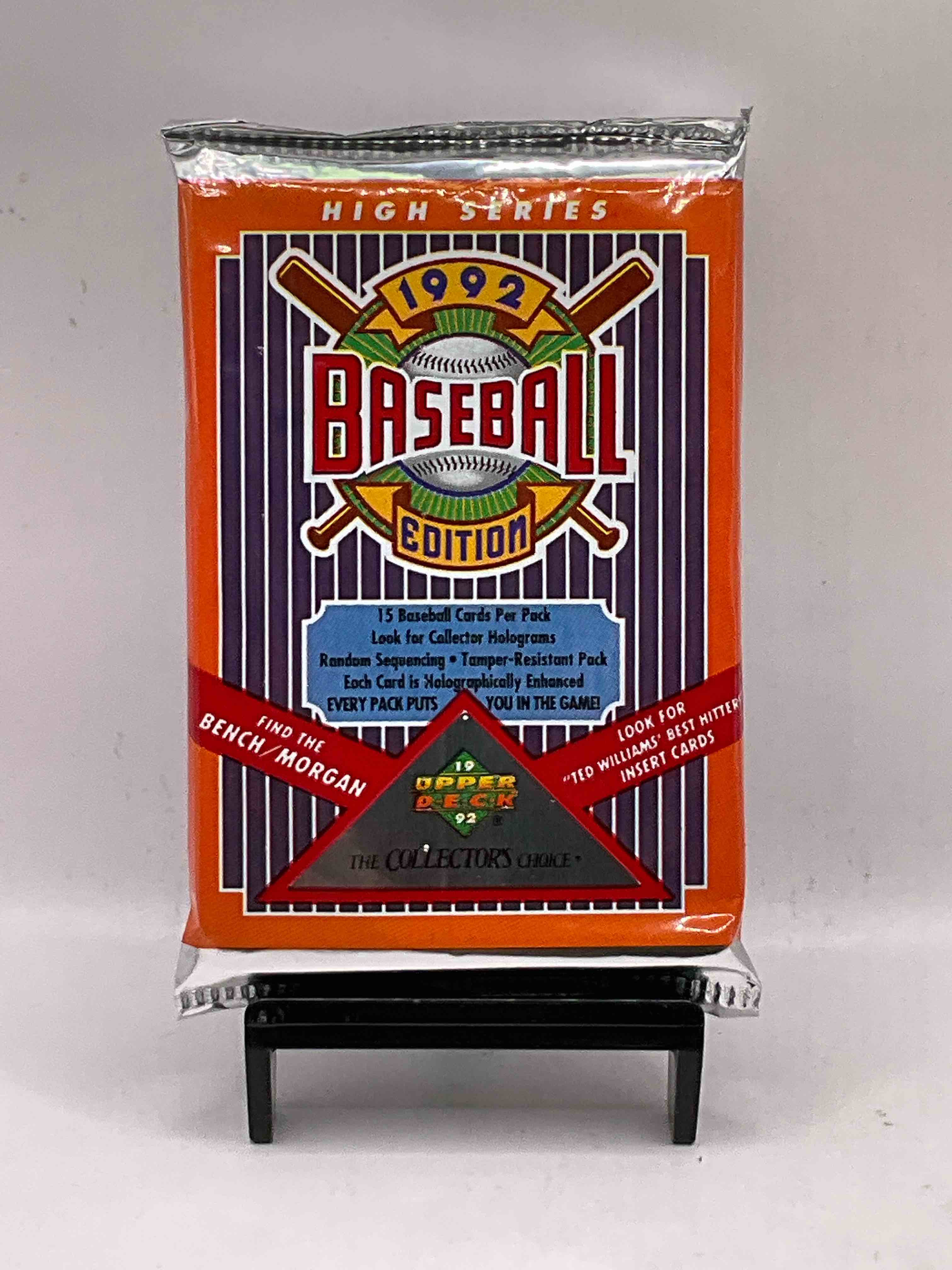1992 Upper Deck Baseball Sealed Sports & Collectible Card Pack, Direct From Original Sealed Retail Case! Search For Ultra Rare & Valuable Ted Williams & Johnny Bench Signed Insert Cards As Well As Deion Sanders, Ken Griffey Jr., Nolan Ryan & So Much More!