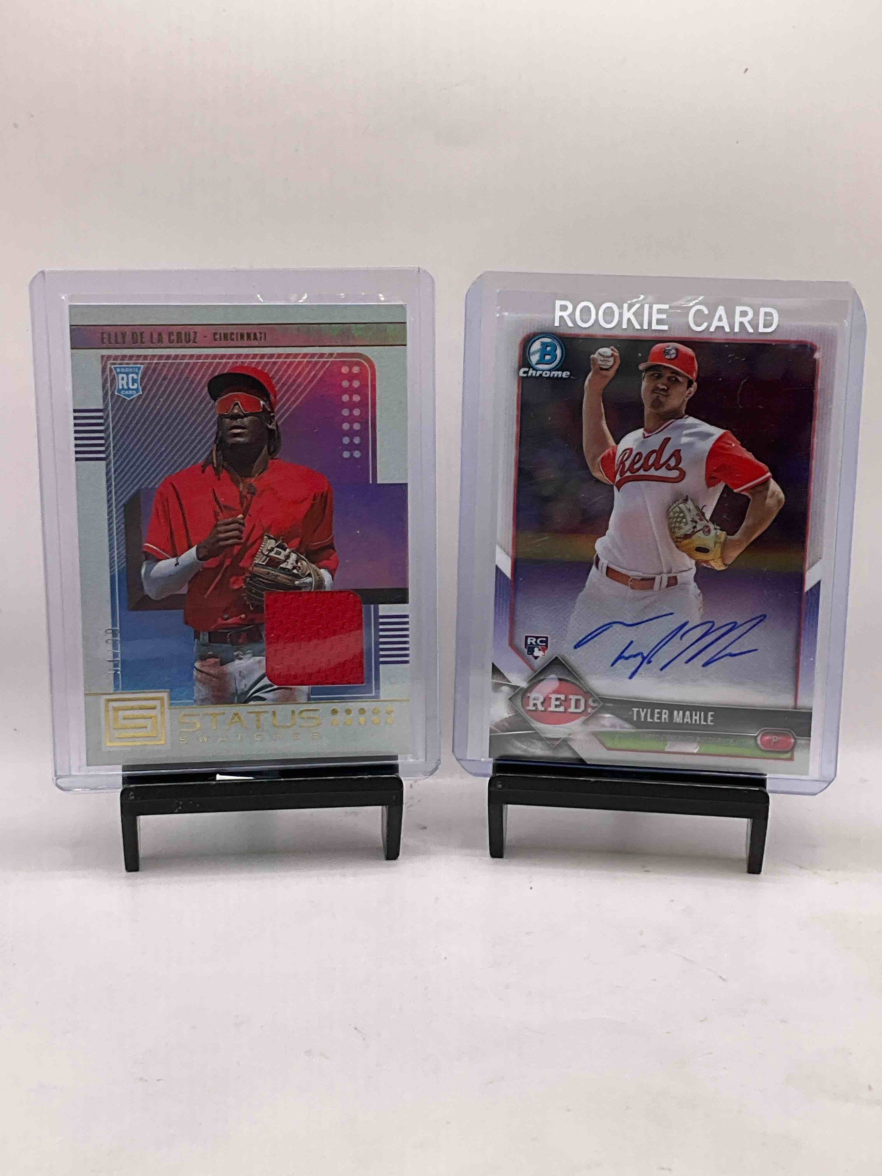 Elly De La Cruz /99 Jersey Rookie Card! Signed Tyler Mahle Rookie & More! 50 Card Vintage & New Reds Lot! Elly De La Cruz Rookie, Pink Chrome Jonathan India, Spencer Steer Rookie, Barry Larkin, Pete Rose & More! Rookies & Legends!