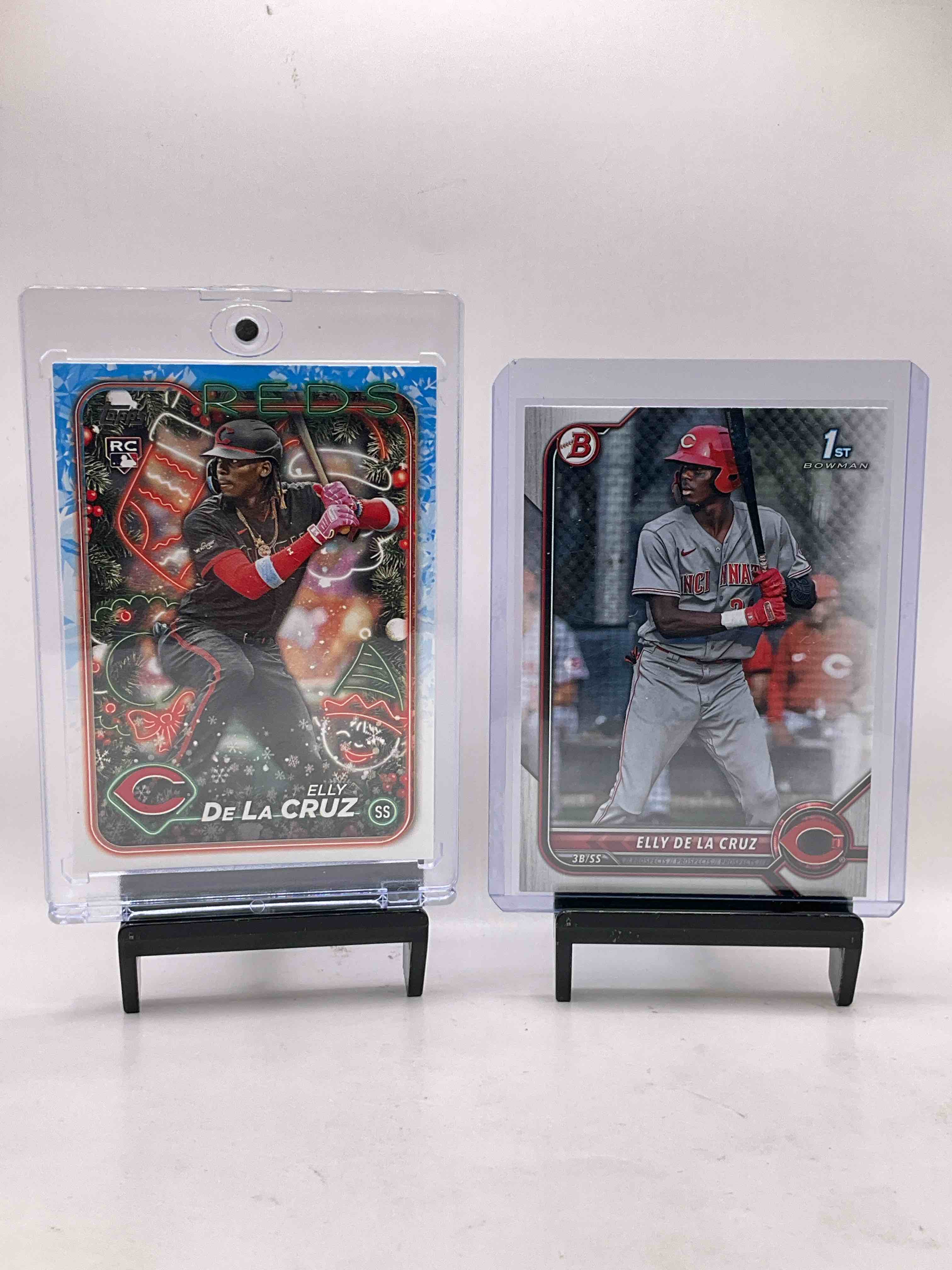 Rare Reds! Elly De La Cruz Christmas Edition Rookie Card & Bowman First Rookie Card! 50 Card Lot! Vintage & New Reds Craziness! Jonathan India, De La Cruz, Andrew Abbott, Barry Larkin & More! Legends & Rookies!