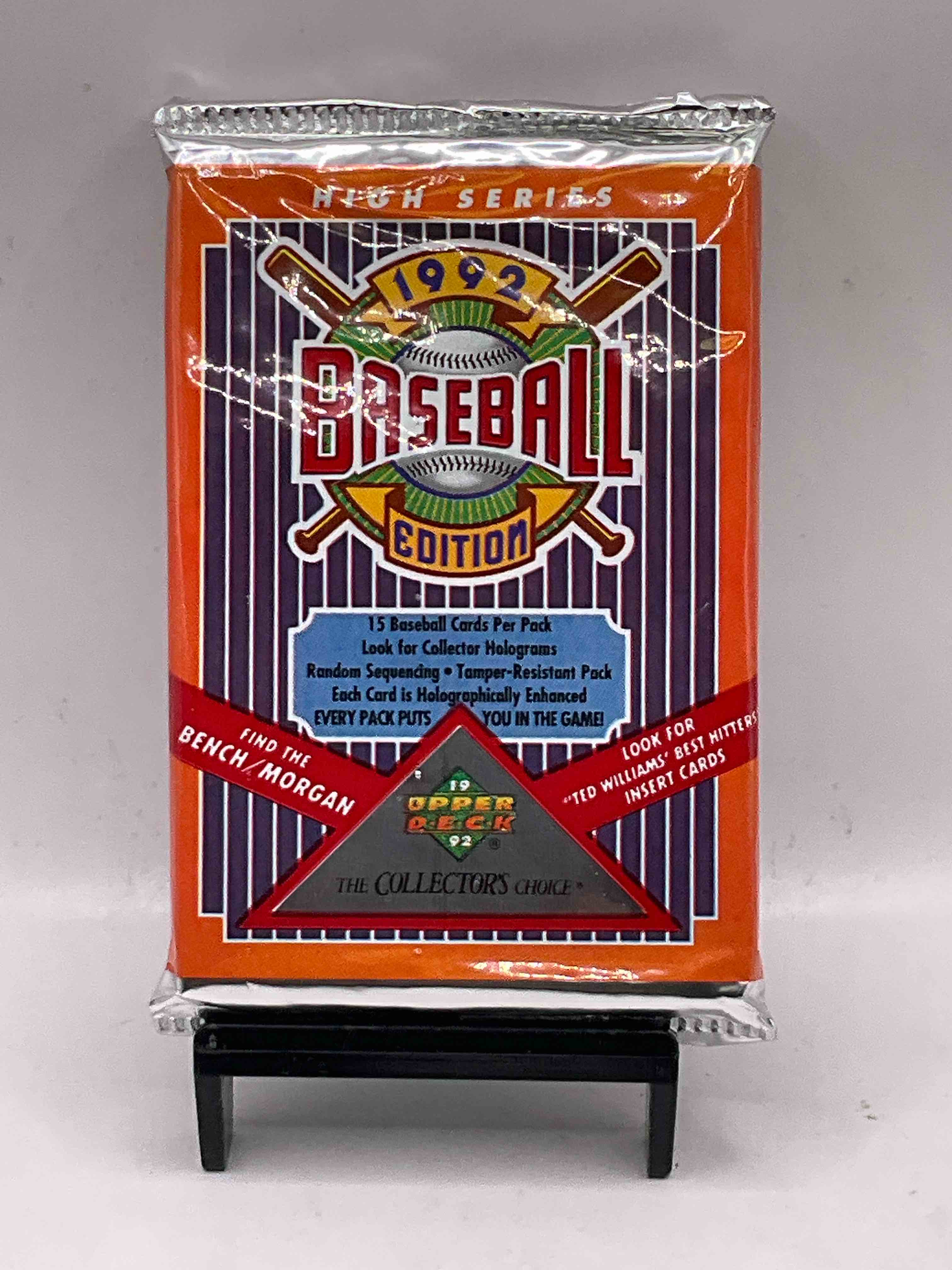 1992 Upper Deck Baseball Sealed Sports & Collectible Card Pack, Direct From Original Sealed Retail Case! Search For Ultra Rare & Valuable Ted Williams & Johnny Bench Signed Insert Cards As Well As Deion Sanders, Ken Griffey Jr., Nolan Ryan & So Much More!