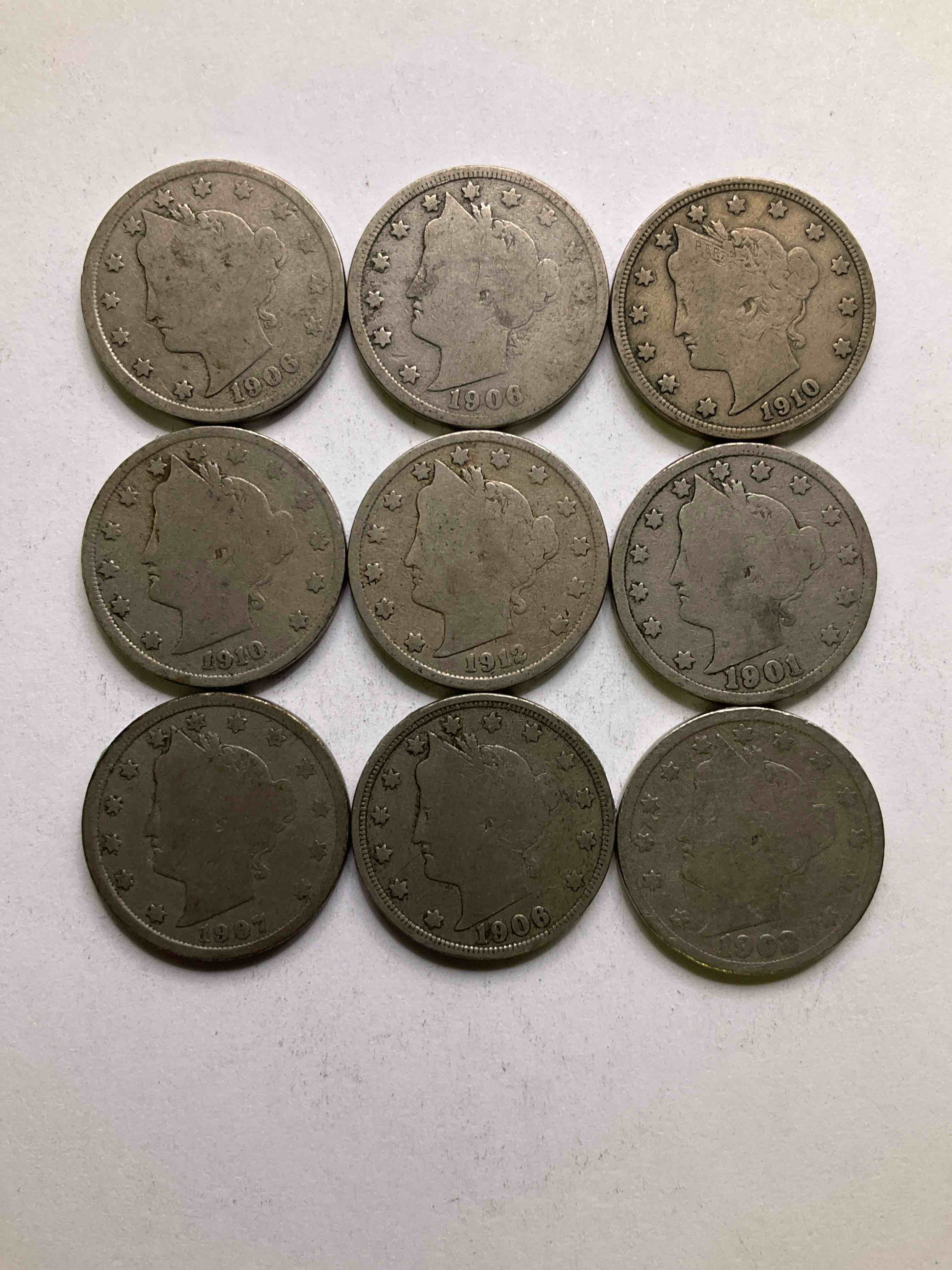 Antique U.S. "V" Nickels, 1912 Year Of The Titanic! Nearly Impossible To Collect! Antique V Nickels, Includes At Least One 1912, The Year Of The Sinking Of The Titanic! Own A Piece Of History Great For Coin Collectors, Think Of The History These Coins Have Seen! Liberty Head V Nickels Were Minted Up Until 1913 & Were The Style Of Nickels Before Buffalo Nickels. Own Some Cool Pieces Of History! Rare To See These Coins With The "Date On" In Circulated Condition!