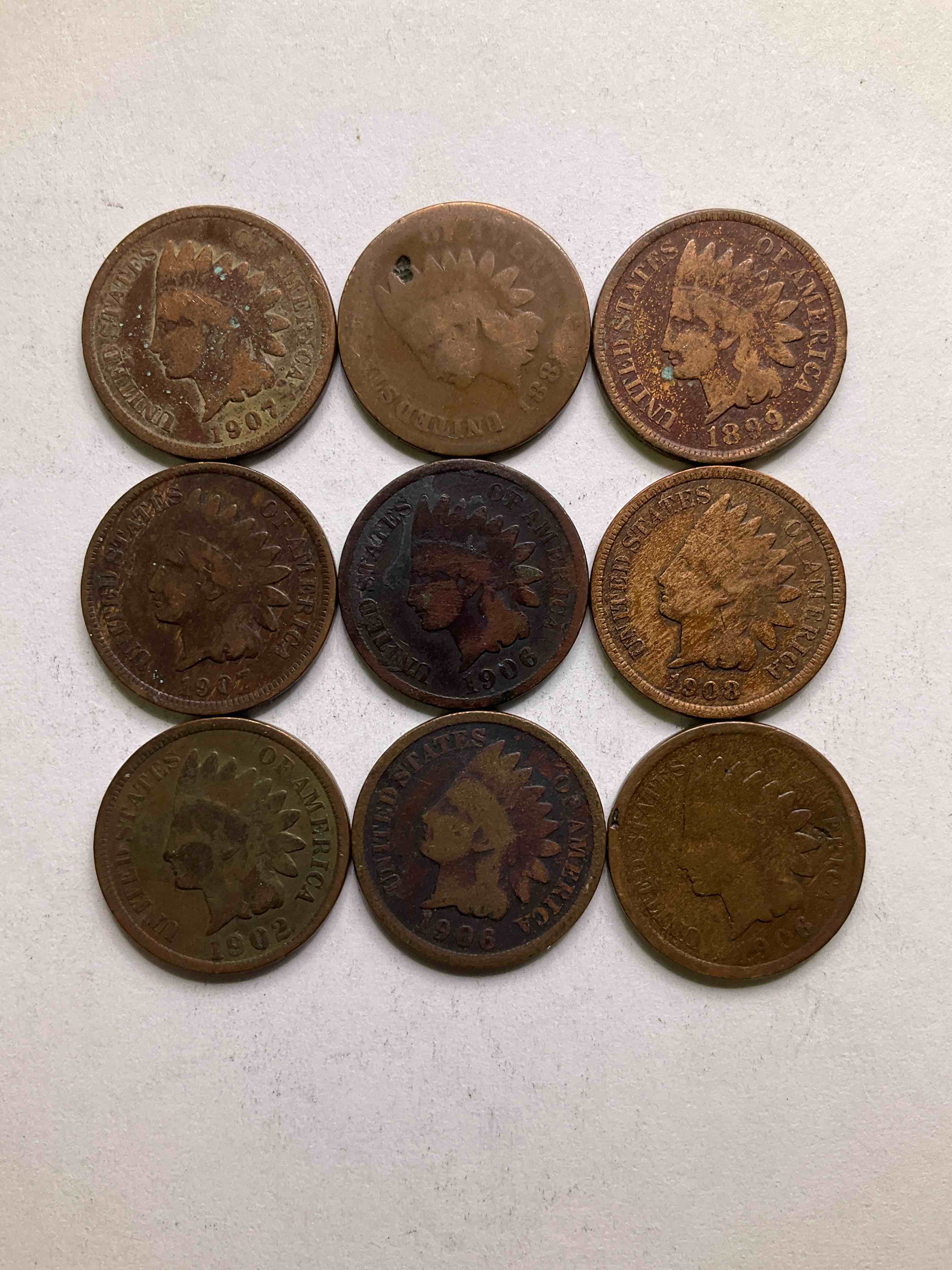 Indian Head Pennies! These Gorgeous U.S. Pennies Were Minted From 1859-1909 & Have Become Serious Collector Items! The "Indian Head" Design Is Actually A Representation Of Lady Liberty Wearing An Indian Headdress. Here Are Beautiful, Well-Kept Examples Representing Many Different Mint Years! Great For Collecting, Investing & Learning History, & Rare With Visible Dates!
