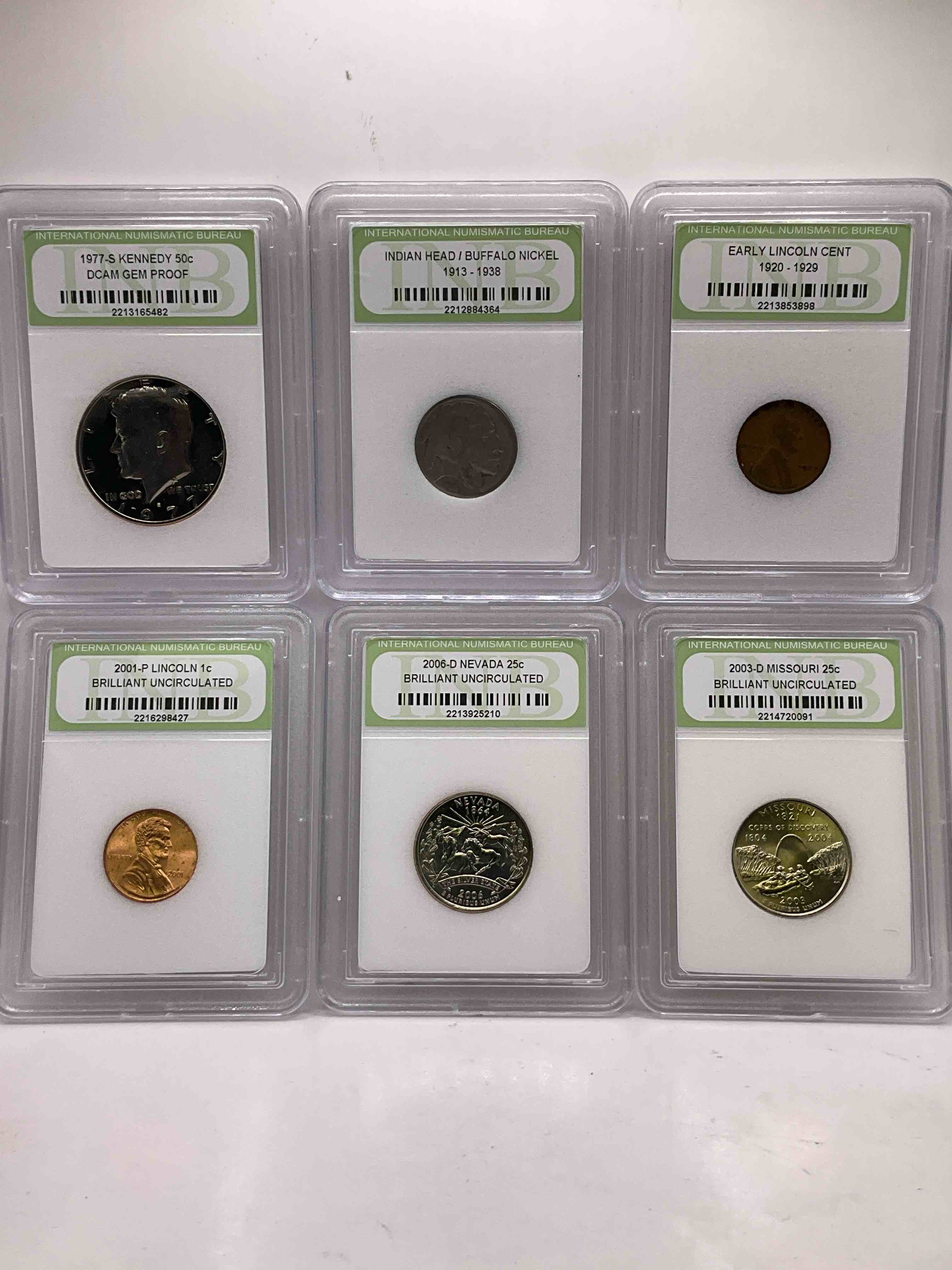 Collector's Dream! Six Different Rare, Slabbed U.S. Collector Coins In Certified/Catalogued Protective Slab Cases! A Great Way to Build An Incredible Collection Of Protected, Rare U.S. Coins! Great For The Coin Fan & Collector!