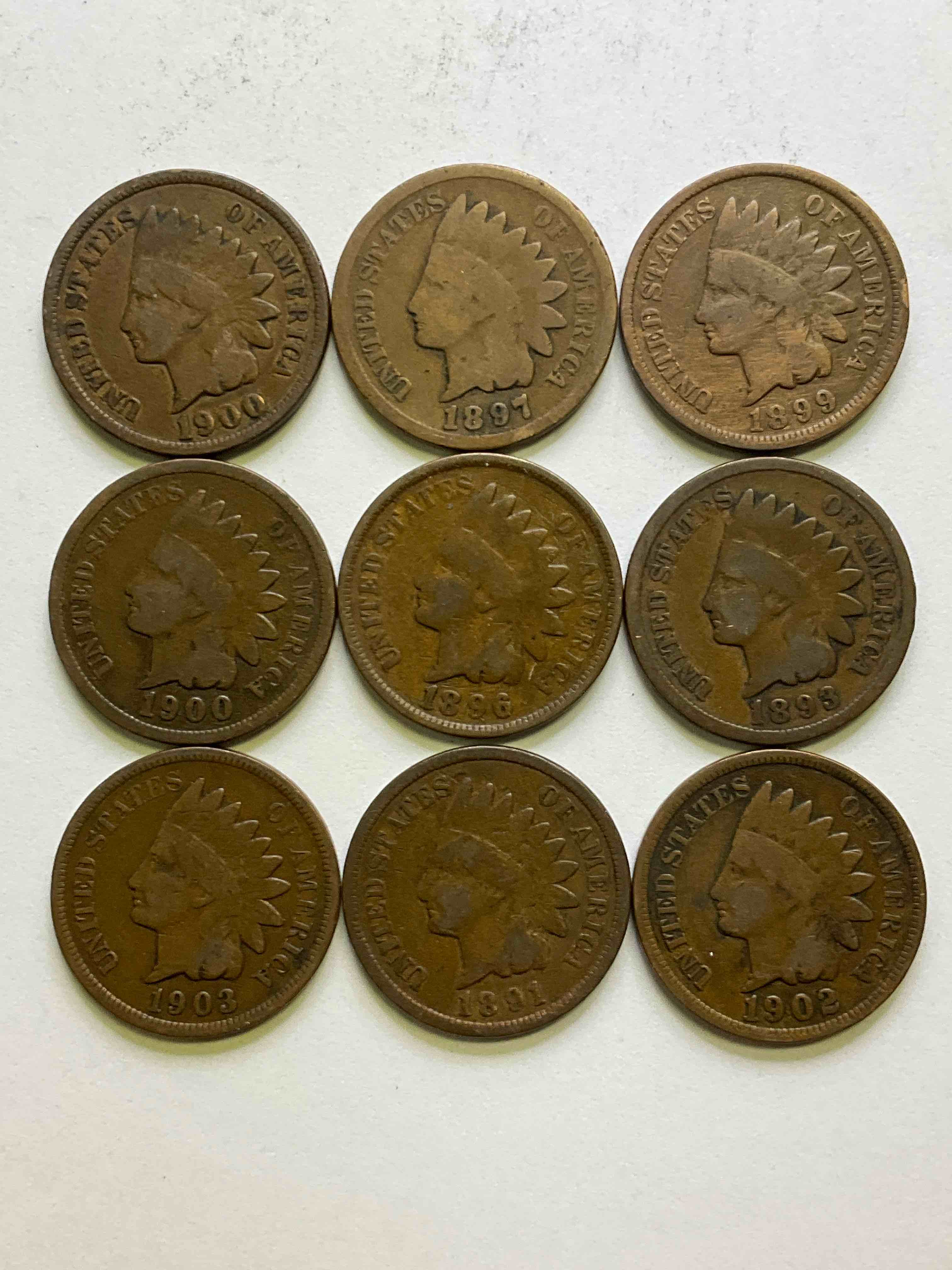 Indian Head Pennies! These Gorgeous U.S. Pennies Were Minted From 1859-1909 & Have Become Serious Collector Items! The "Indian Head" Design Is Actually A Representation Of Lady Liberty Wearing An Indian Headdress. Here Are Beautiful, Well-Kept Examples Representing Many Different Mint Years! Great For Collecting, Investing & Learning History, & Rare With Visible Dates!