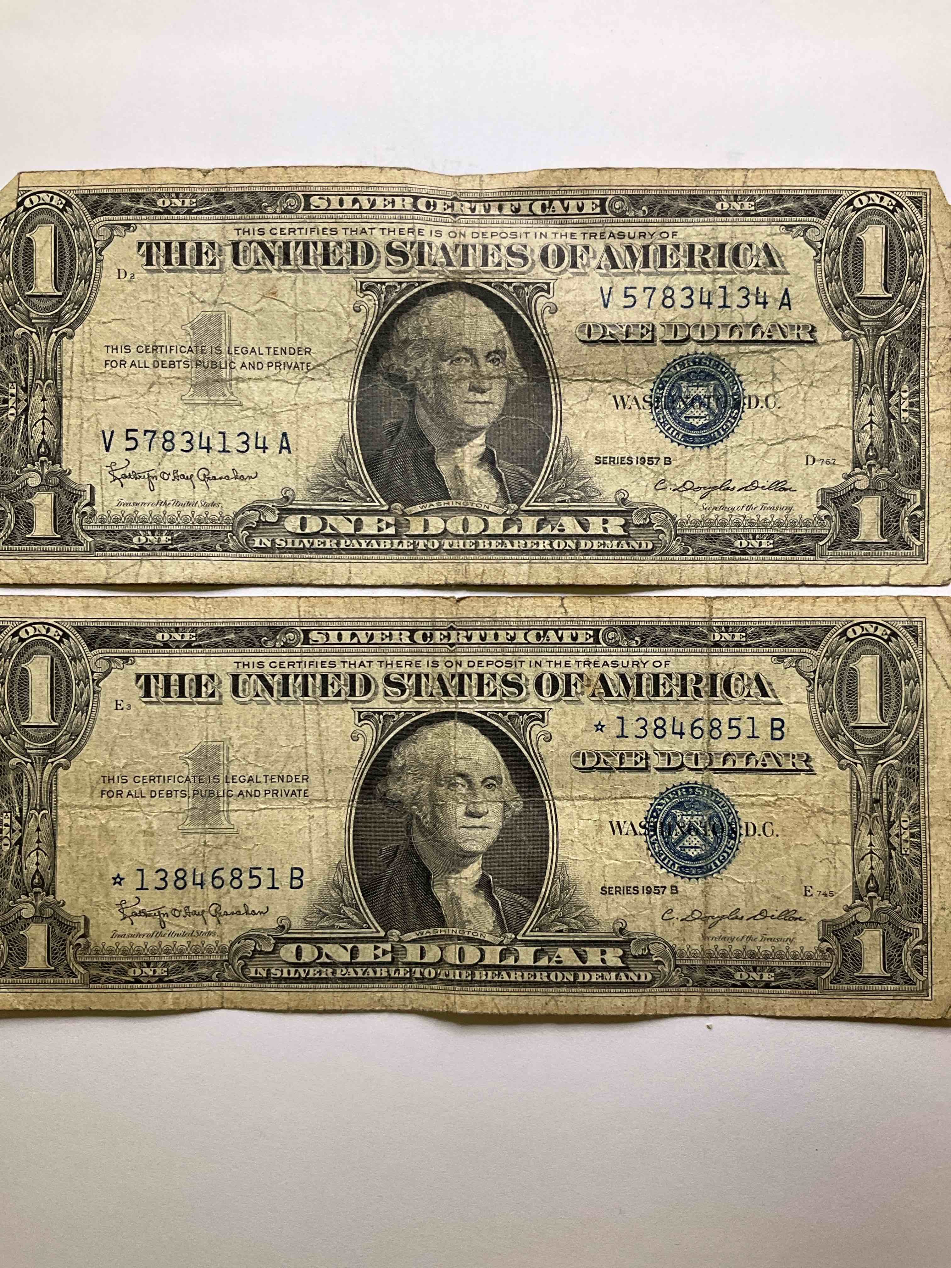 1957 Silver Certificates! Did You Know That Prior To 1964 One Dollar U.S. Paper Money Was Actually Redeemable For Silver Dollars?! Wow How Times Have Changed! Silver Certificates Were Produced From 1878 To 1964 & Are Still Considered Legal Tender At Face Value. Here Are Gorgeous 1957 Silver Notes! Own A Piece Of American History!