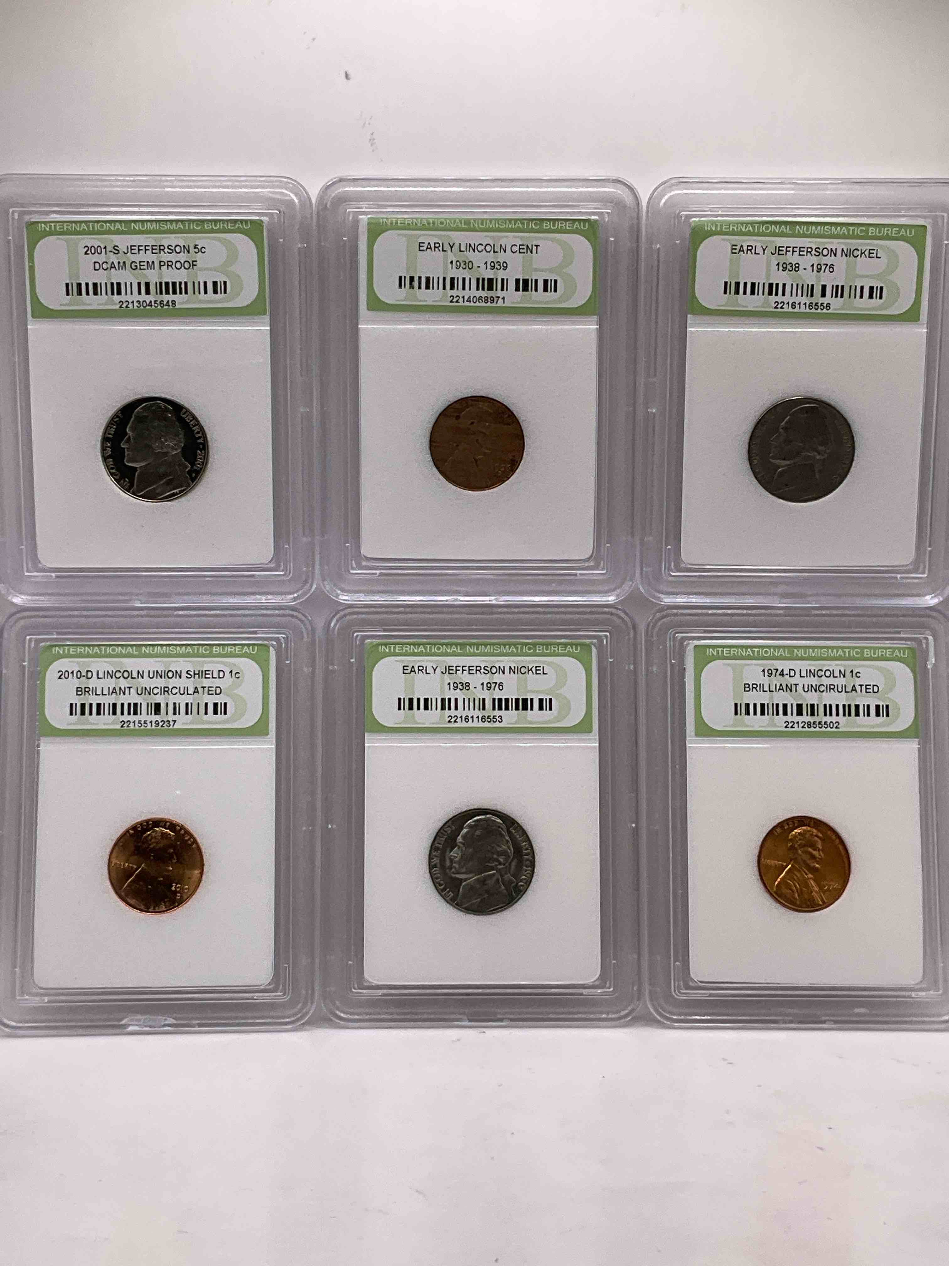 Collector's Dream! Six Different Rare, Slabbed U.S. Collector Coins In Certified/Catalogued Protective Slab Cases! A Great Way to Build An Incredible Collection Of Protected, Rare U.S. Coins! Great For The Coin Fan & Collector!