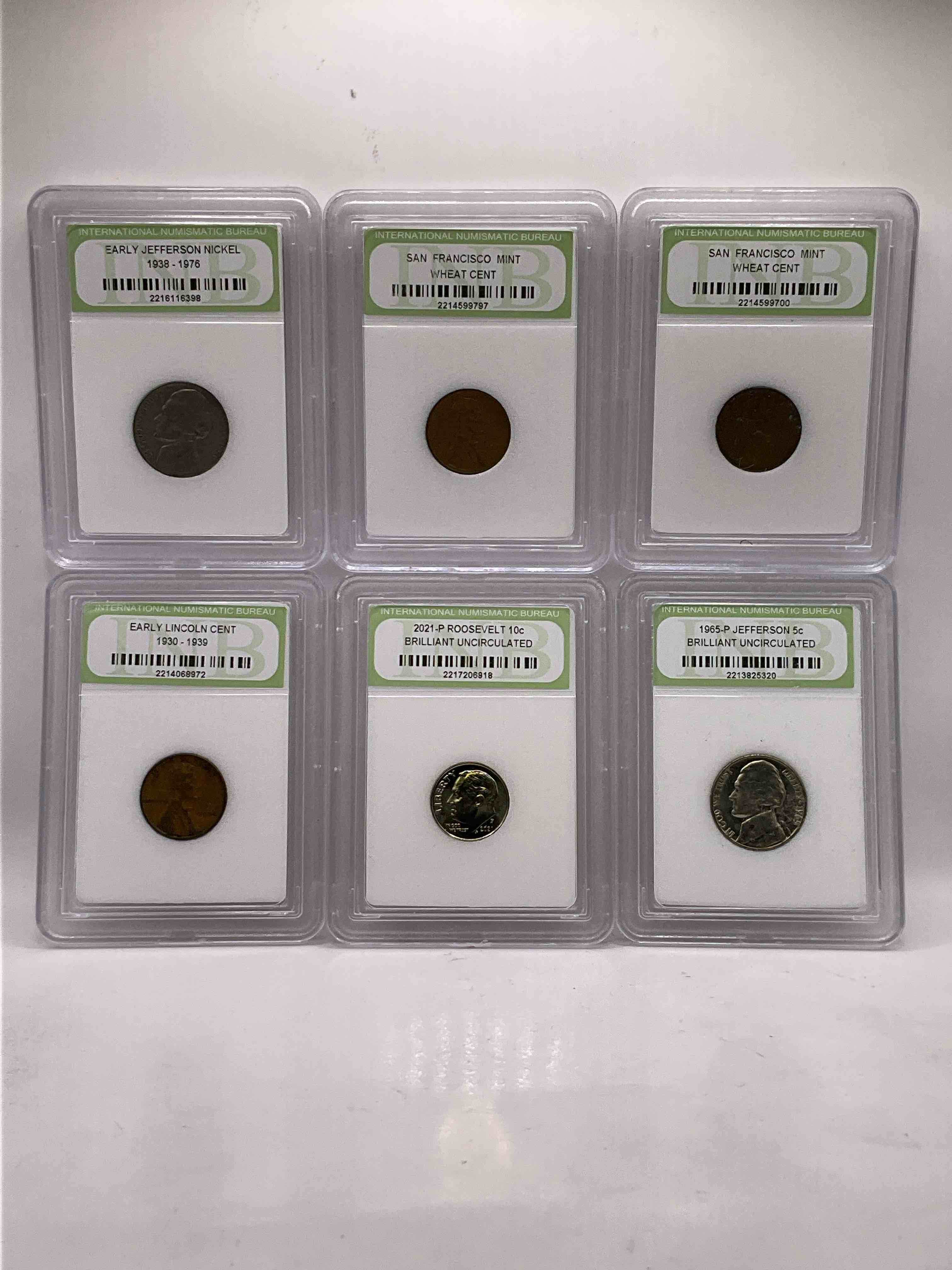 Collector's Dream! Six Different Rare, Slabbed U.S. Collector Coins In Certified/Catalogued Protective Slab Cases! A Great Way to Build An Incredible Collection Of Protected, Rare U.S. Coins! Great For The Coin Fan & Collector!
