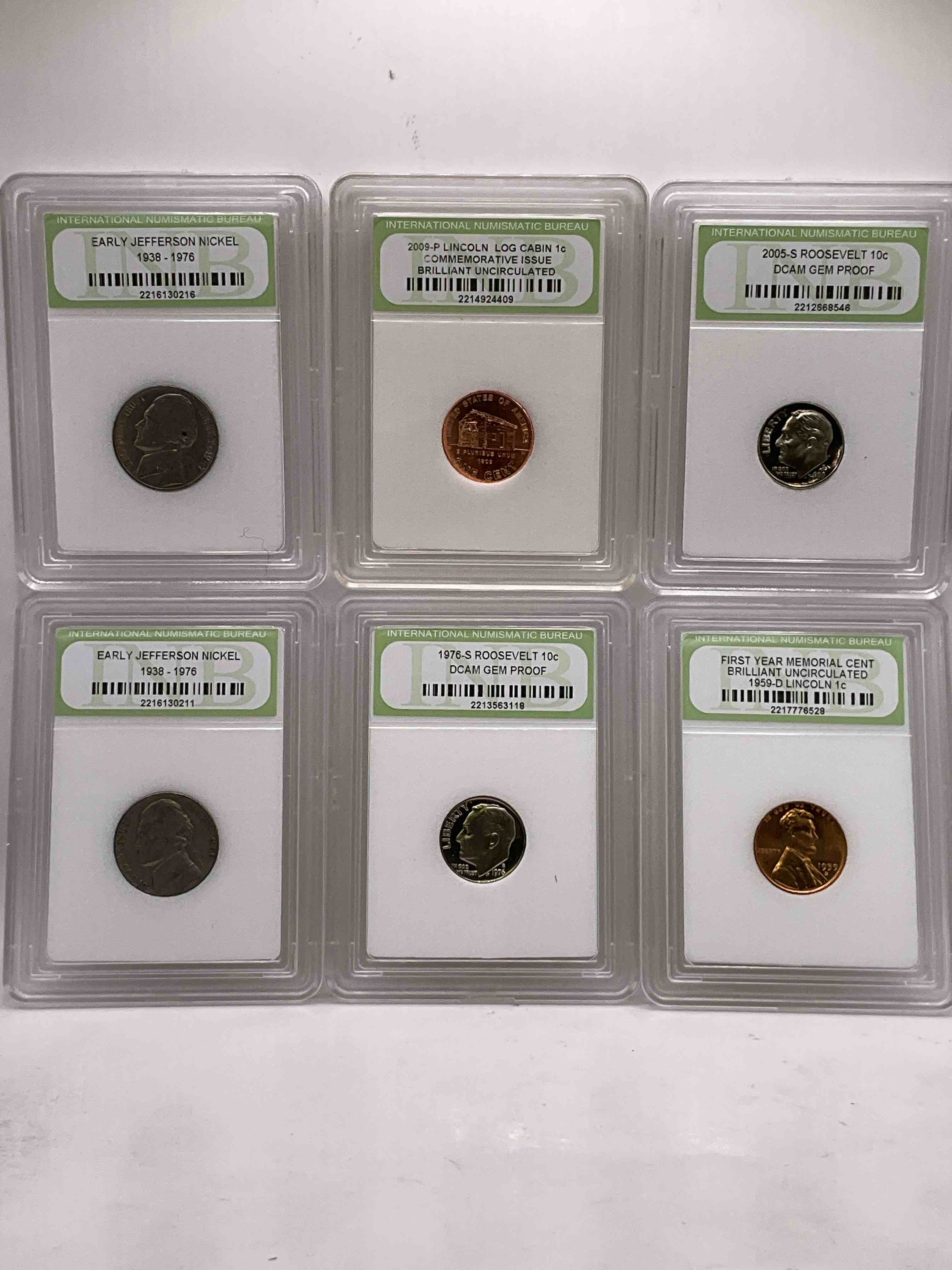 Collector's Dream! Six Different Rare, Slabbed U.S. Collector Coins In Certified/Catalogued Protective Slab Cases! A Great Way to Build An Incredible Collection Of Protected, Rare U.S. Coins! Great For The Coin Fan & Collector!