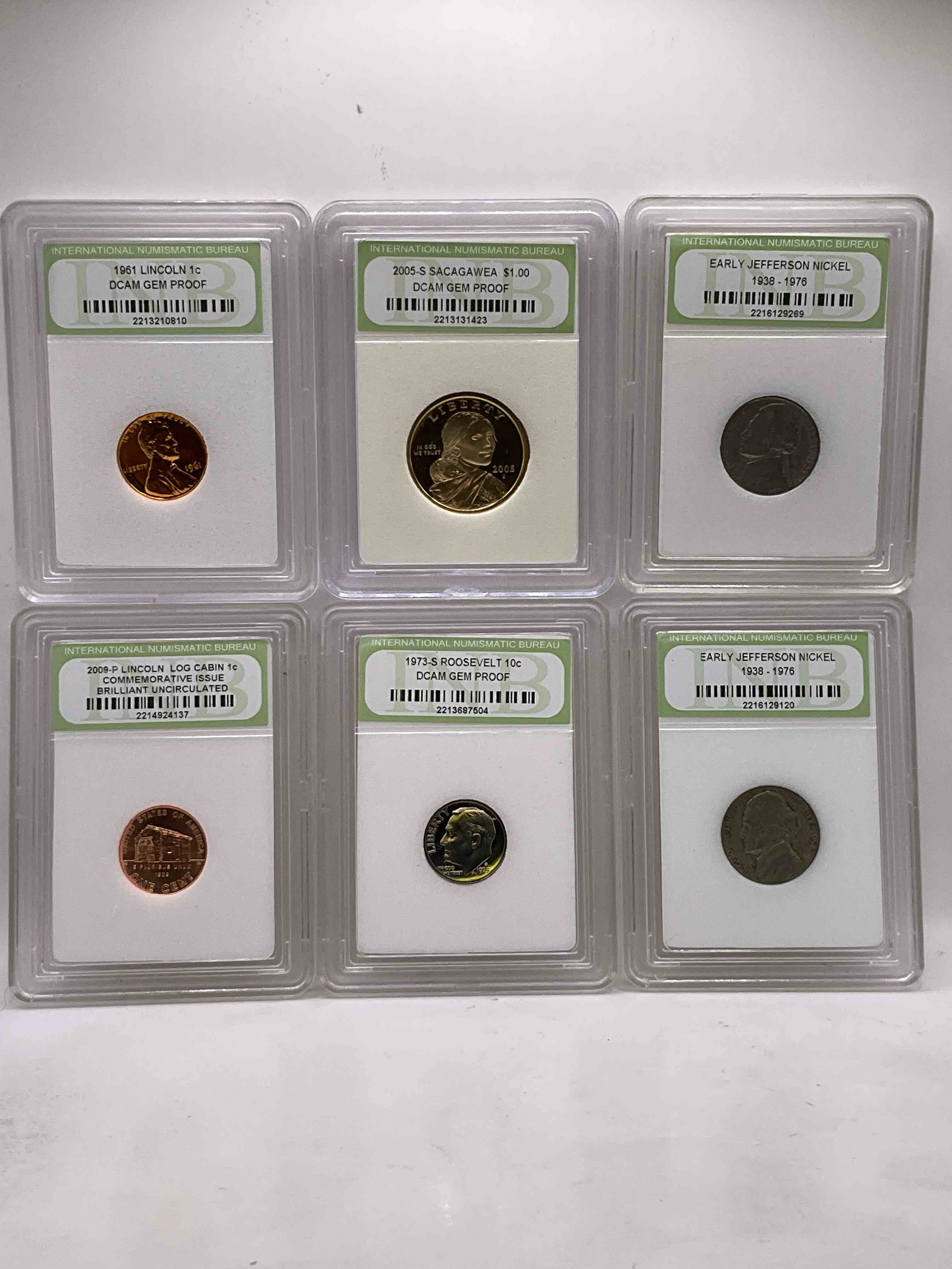 Collector's Dream! Six Different Rare, Slabbed U.S. Collector Coins In Certified/Catalogued Protective Slab Cases! A Great Way to Build An Incredible Collection Of Protected, Rare U.S. Coins! Great For The Coin Fan & Collector!