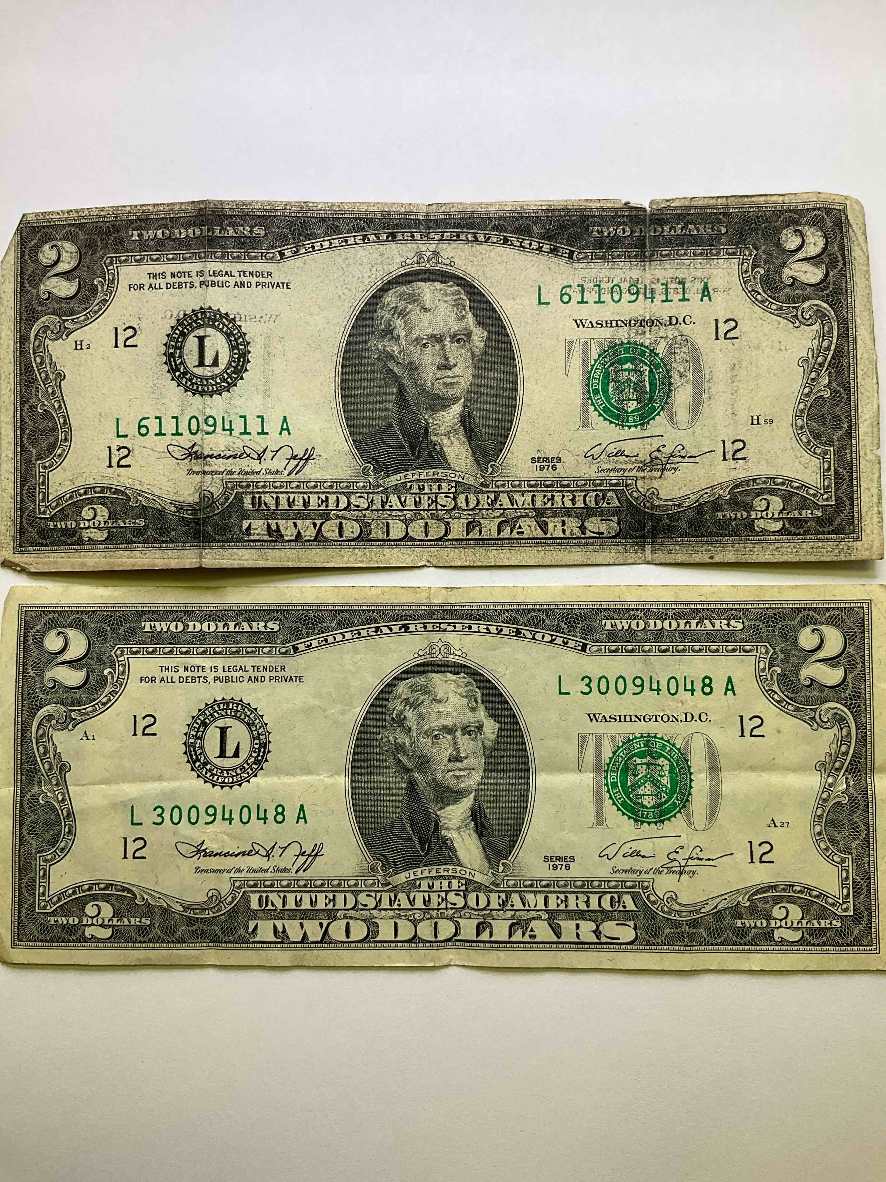 $2 Bill Bicentennial Year, Rare! Now Here's An Amazing Collector's Item, Rare 1976 Bicentennial Two Dollar Bills! These Bills Are In Circulated Condition & Still Hold Their Face Dollar Value Of $2. Hard To Collect, Make Great Gifts!