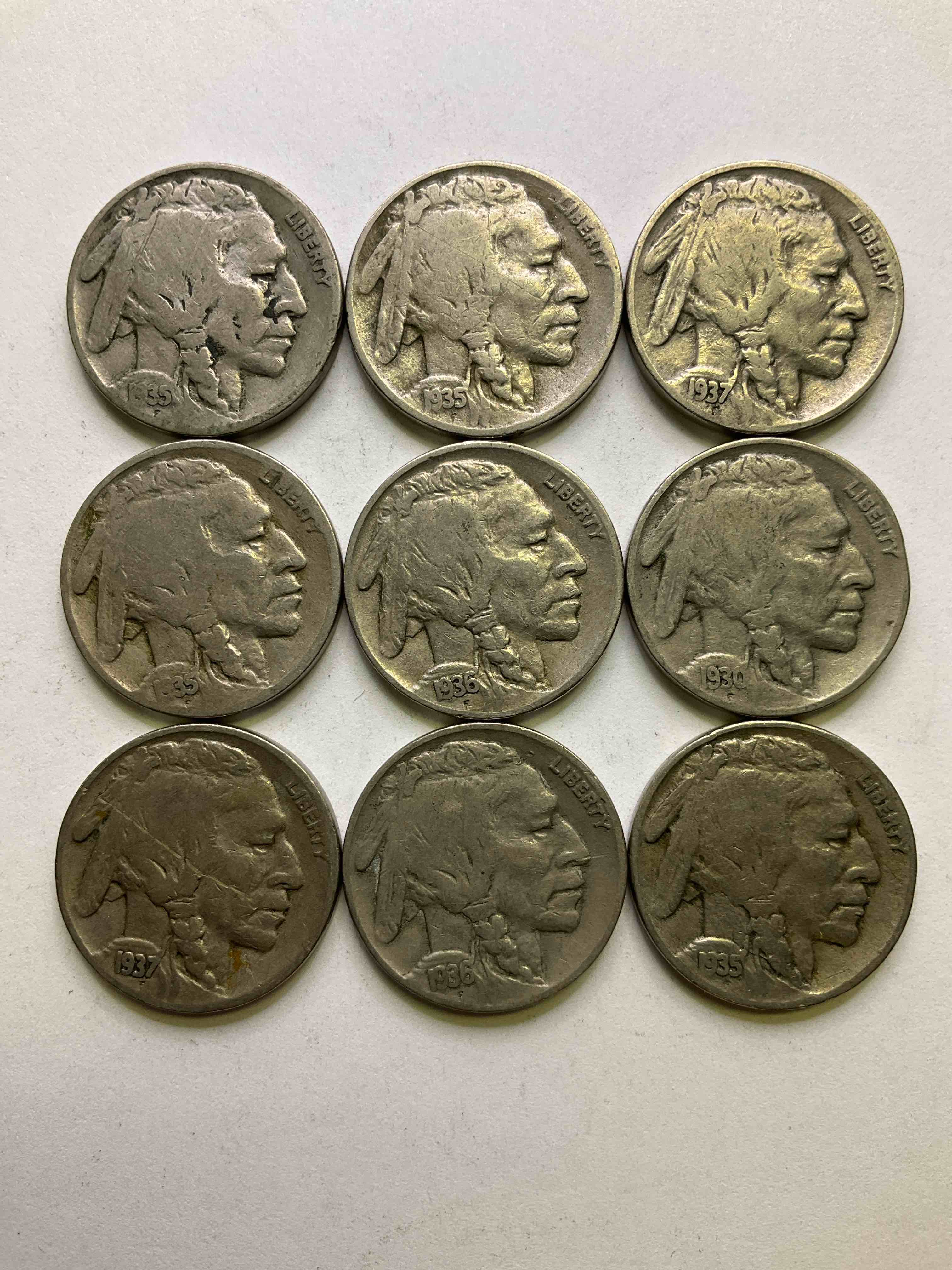Historic Buffalo Nickels! Indian Head Buffalo Nickels Were Minted From 1913 To 1938 & Have Become A Favorite For Coin Collectors Around The World! Own Pieces Of American History With These Cool Indian Head Buffalo Nickels In Circulated Condition, Most With Visible Dates Which Is Very Rare For Buffalo Nickels!