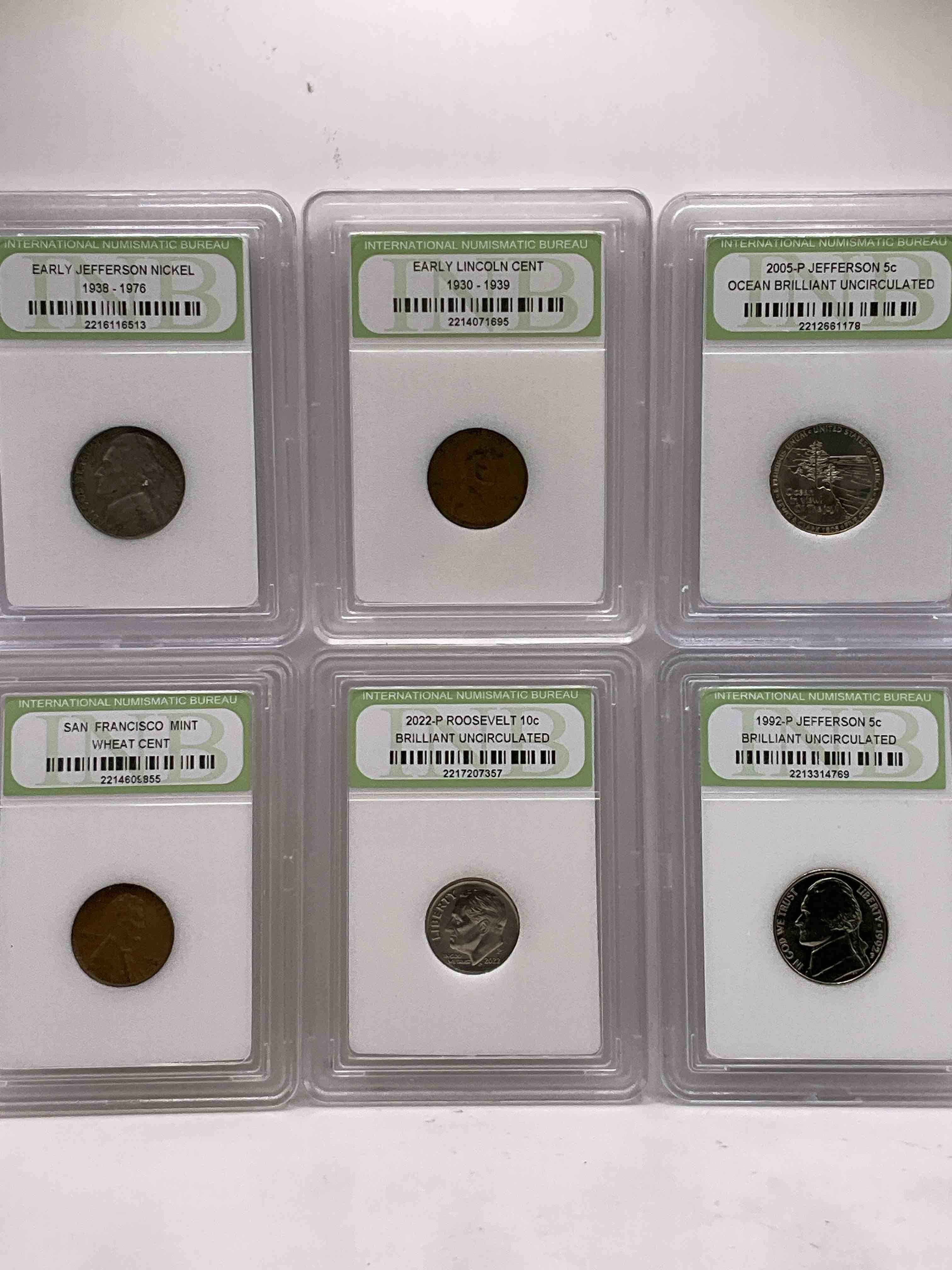 Collector's Dream! Six Different Rare, Slabbed U.S. Collector Coins In Certified/Catalogued Protective Slab Cases! A Great Way to Build An Incredible Collection Of Protected, Rare U.S. Coins! Great For The Coin Fan & Collector!