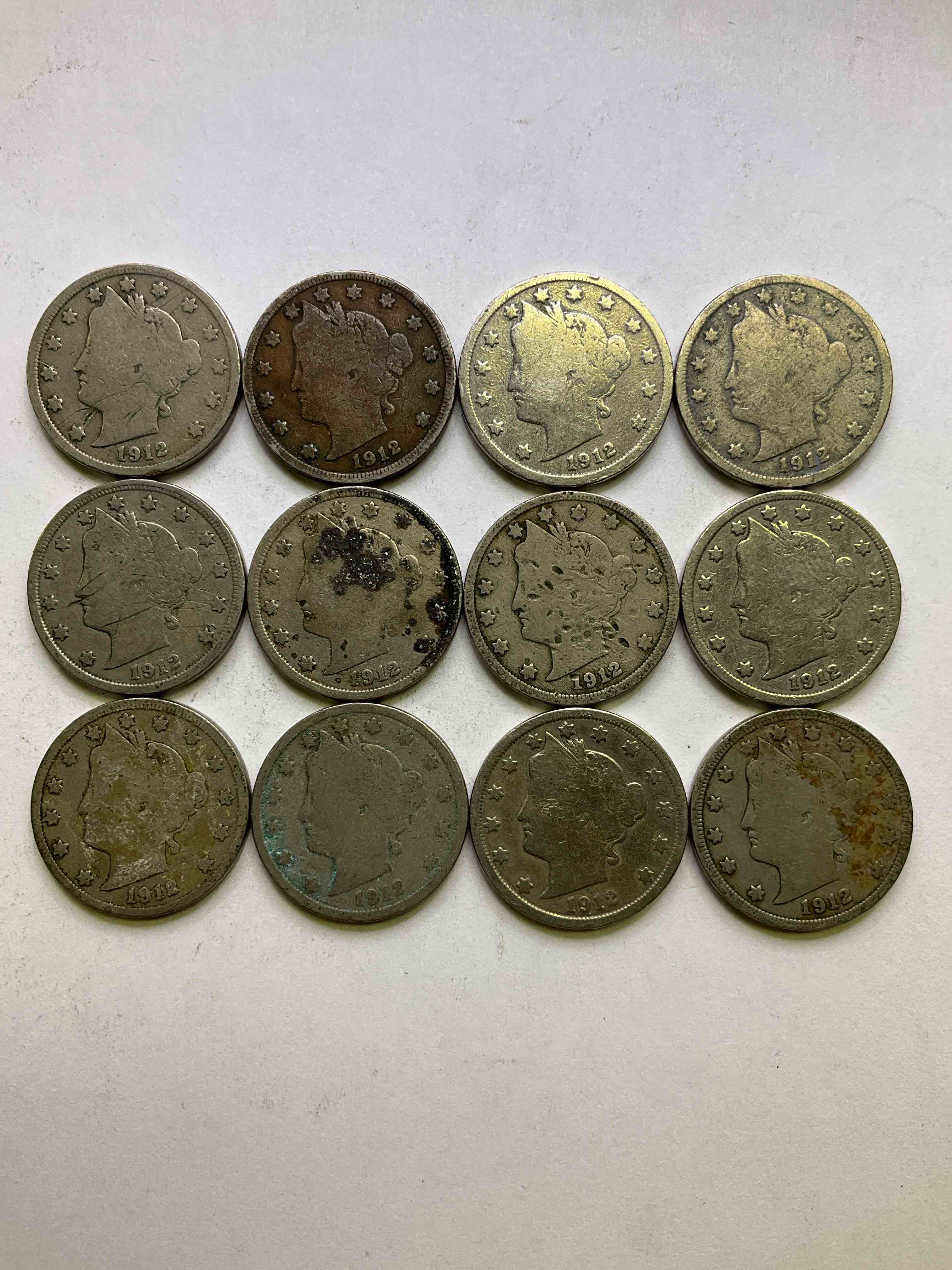 Antique U.S. "V" Nickels, 1912 Year Of The Titanic! Nearly Impossible To Collect! Antique V Nickels, Includes At Least One 1912, The Year Of The Sinking Of The Titanic! Own A Piece Of History Great For Coin Collectors, Think Of The History These Coins Have Seen! Liberty Head V Nickels Were Minted Up Until 1913 & Were The Style Of Nickels Before Buffalo Nickels. Own Some Cool Pieces Of History! Rare To See With Visible Dates! 