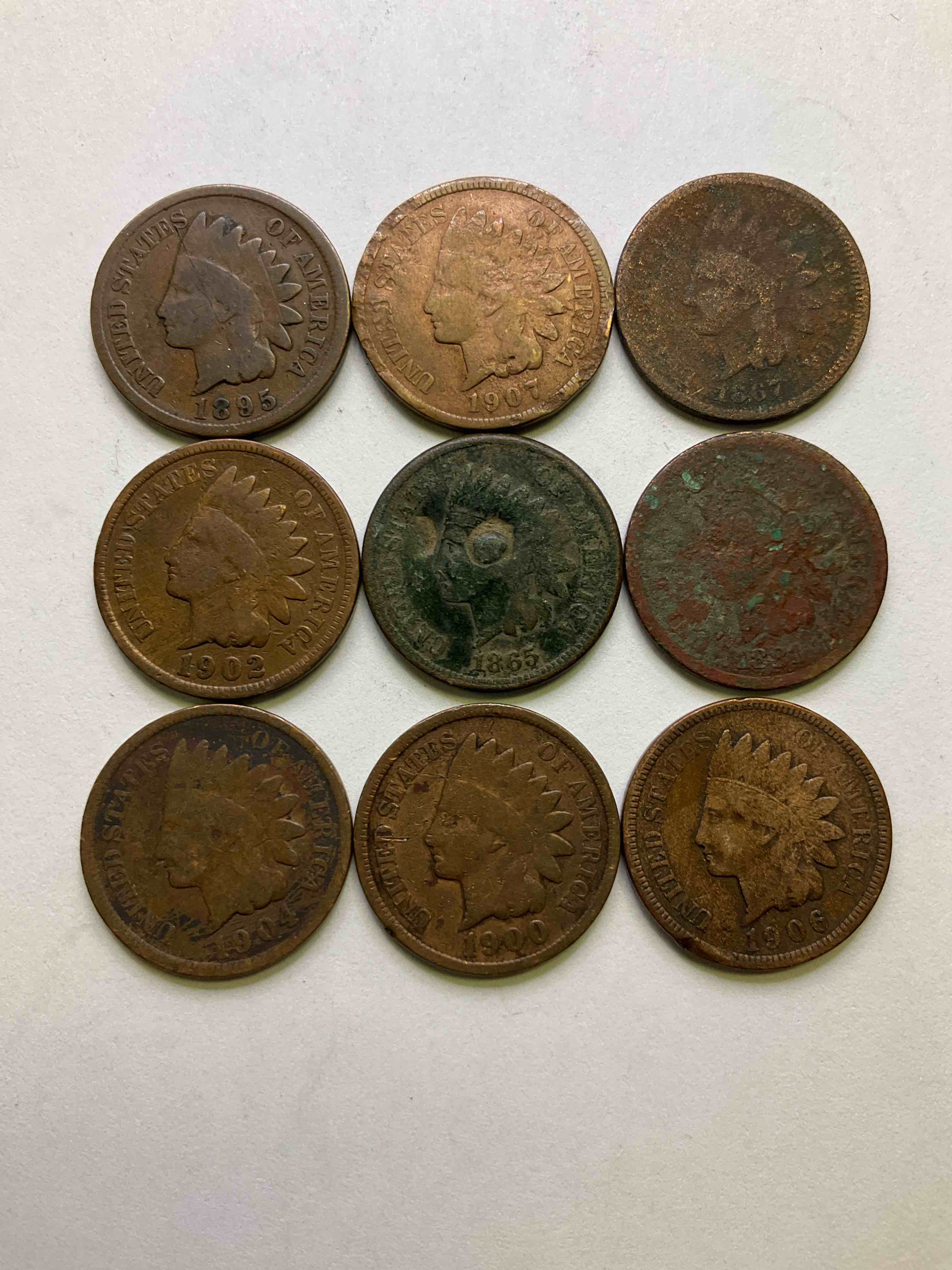 Indian Head Pennies Including Rare Civil War 1865 Treasure! These Gorgeous U.S. Pennies Were Minted From 1859-1909 & Have Become Serious Collector Items! The "Indian Head" Design Is Actually A Representation Of Lady Liberty Wearing An Indian Headdress. Here Are Beautiful, Well-Kept Examples Representing Many Different Mint Years! Great For Collecting, Investing & Learning Historv. & Rare With Visible Dates!