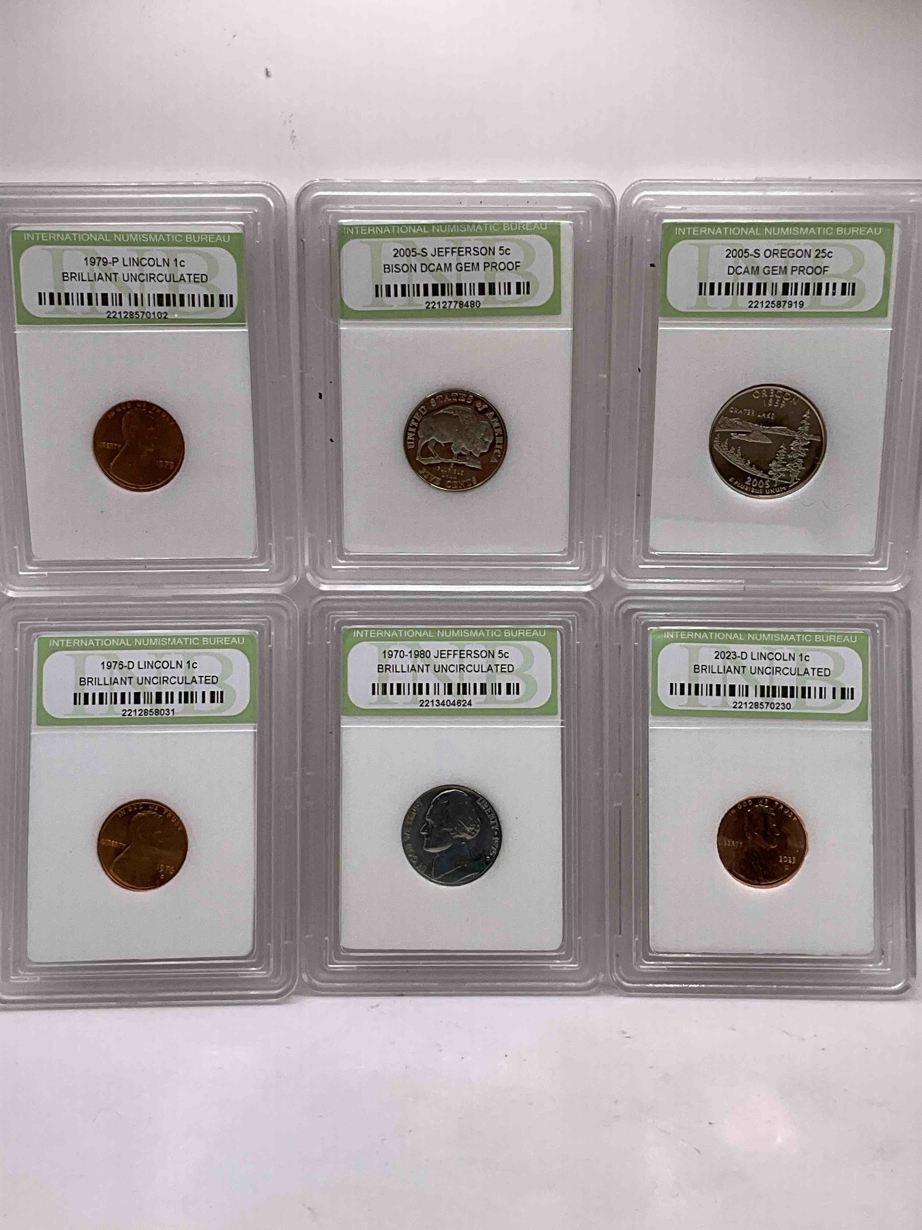 Collector's Dream! Six Different Rare, Slabbed U.S. Collector Coins In Certified/Catalogued Protective Slab Cases! A Great Way to Build An Incredible Collection Of Protected, Rare U.S. Coins! Great For The Coin Fan & Collector!