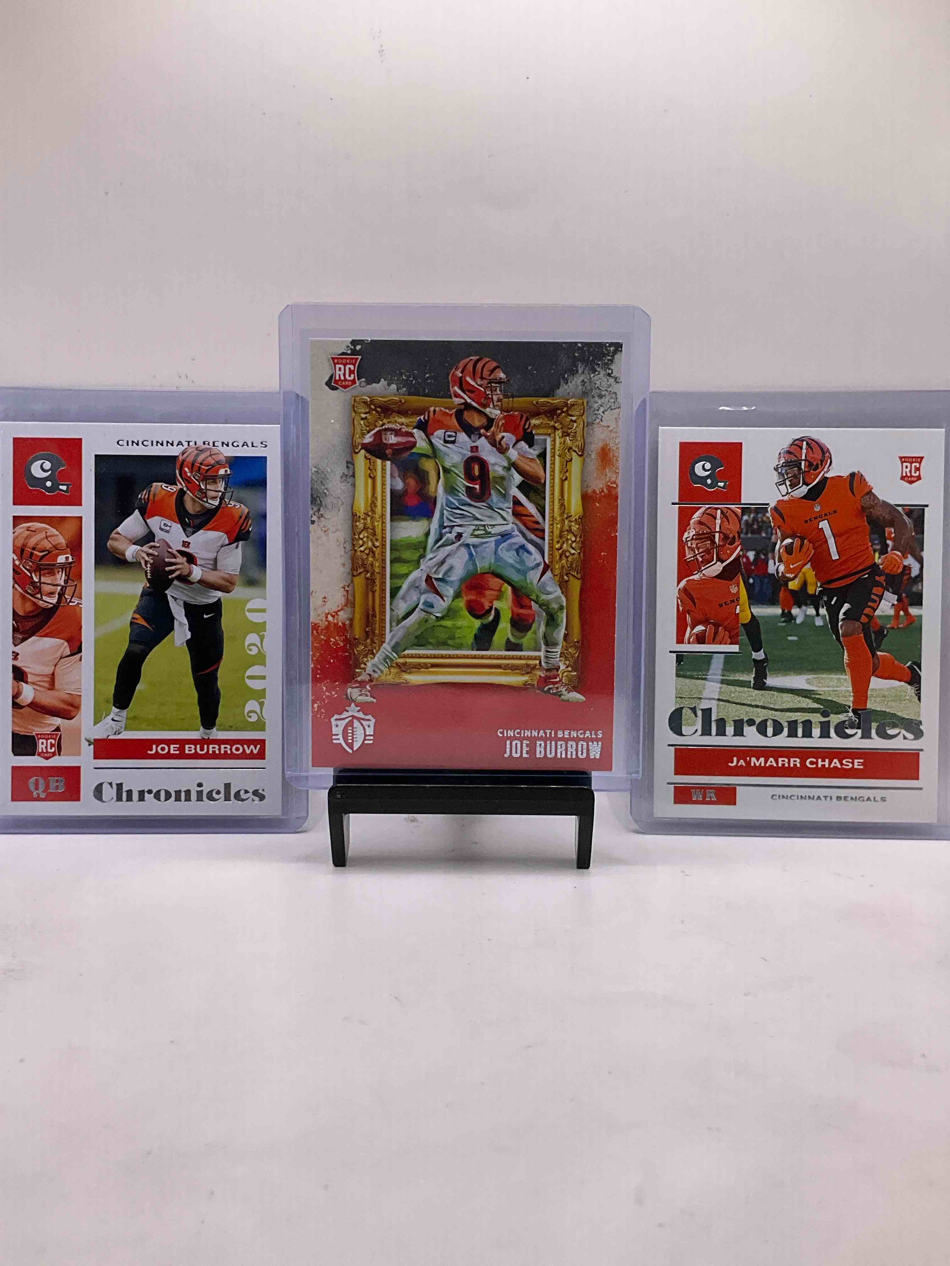 Who Dey 50 Card Lot! Joe Burrow Chronicles Rookies & Chase Match! Gridiron Kings Burrow Rookie, Ja’marr Chase Rookie Chronicles & More! Higgins Rookie, Vintage & New 50 Card Lot!