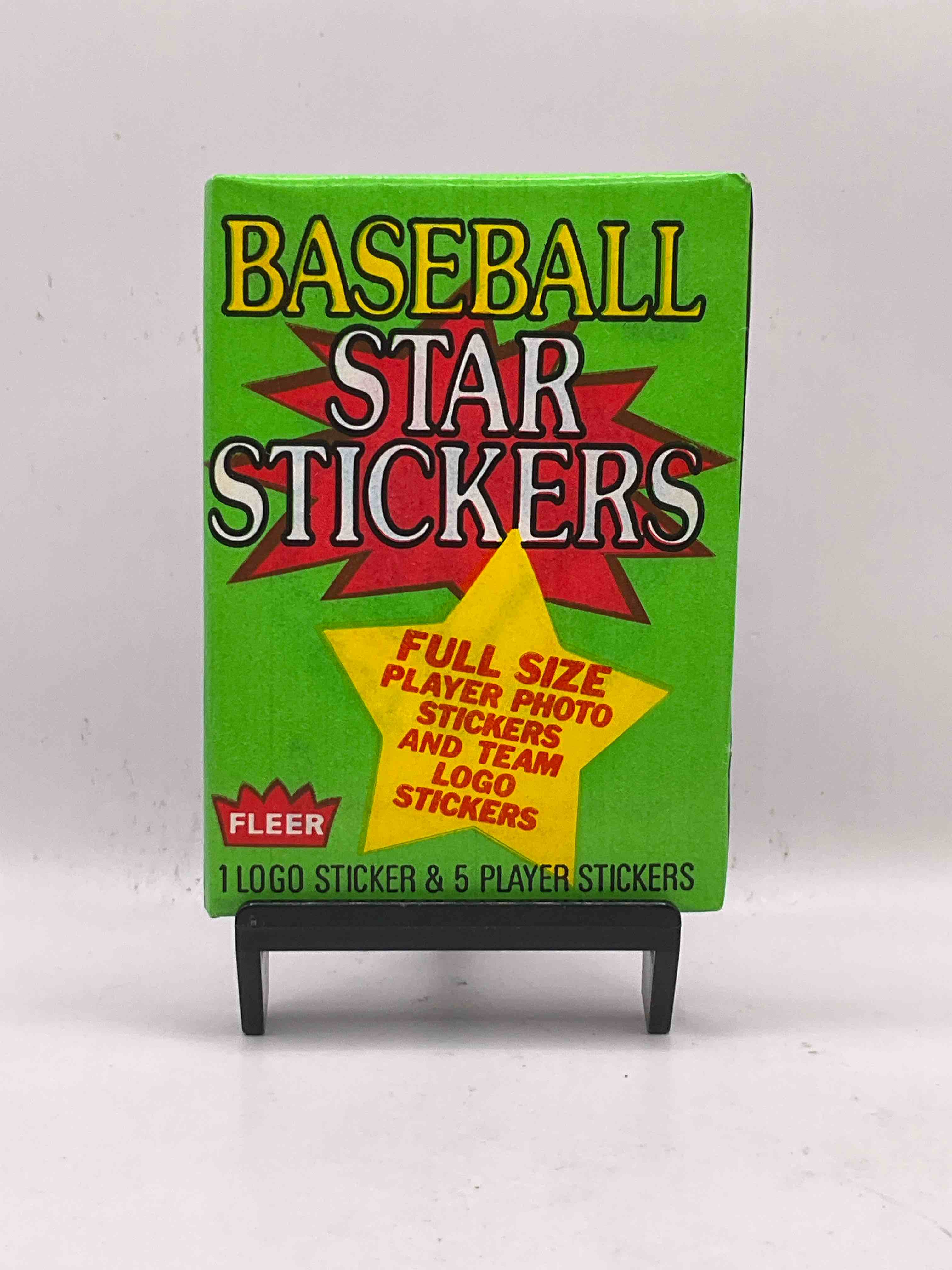 1986 Fleer Baseball History! Rare 1986 Sports Card Collectible Sticker Wax Packs, Direct From Original Sealed Retail Case. Each Pack Contains One Team Logo & Five Player Stickers. Get Your Hands On Baseball History, Drying Up Fast!